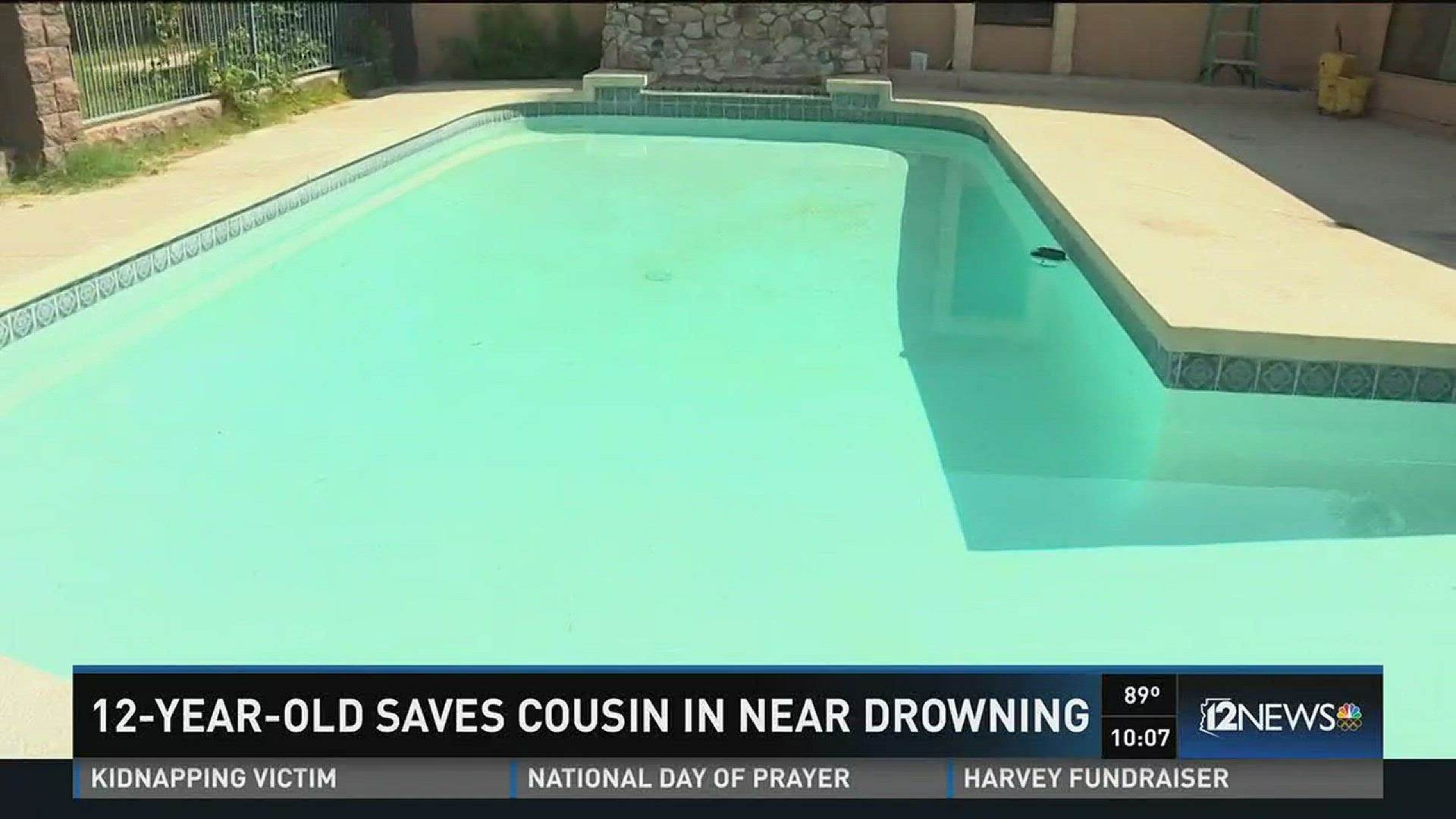 12 year old girl jumps in to save cousin