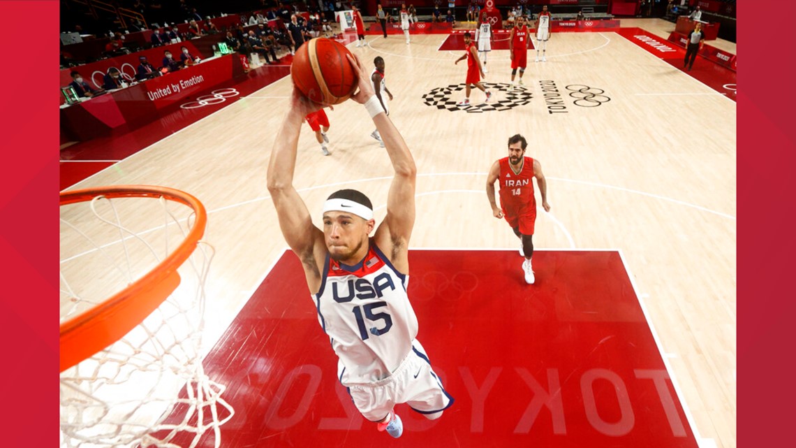 Devin Booker scores first Olympic points in Team USA's loss to