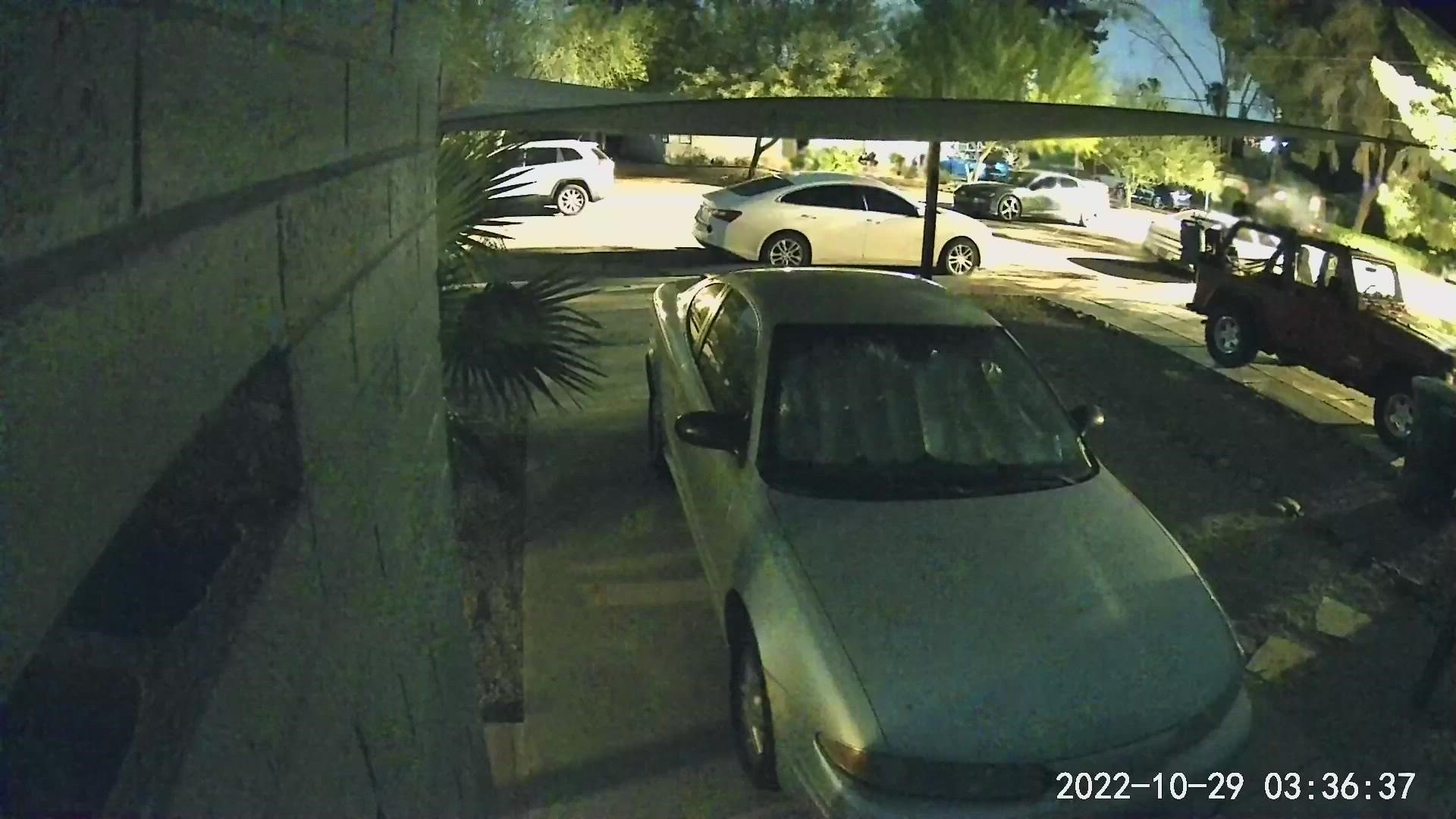 Security footage from a neighbor captured the moment that a group of unknown individuals opened fire during the incident.