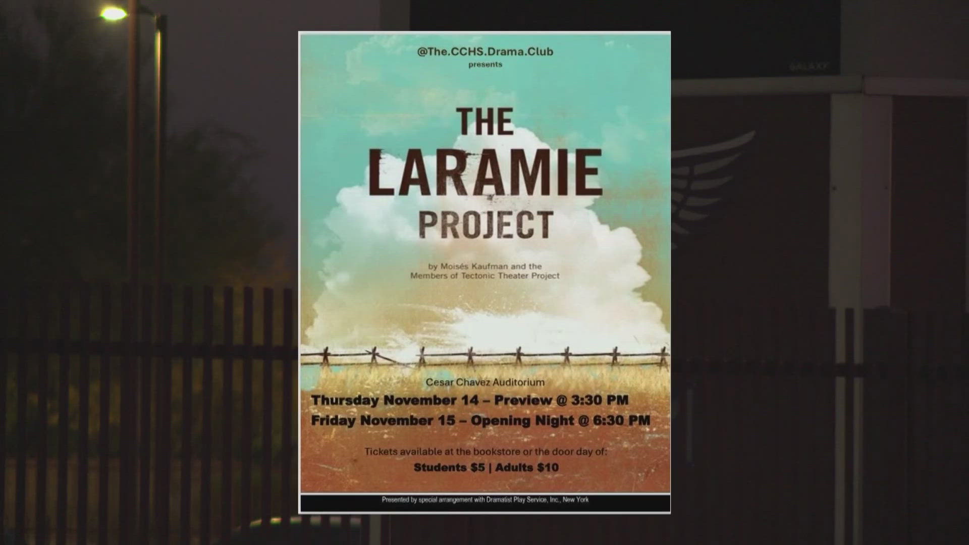 The play, The Laramie Project, tells the story of 21-year-old Matthew Shepard who died after being the victim of a hate crime back in 1998. 