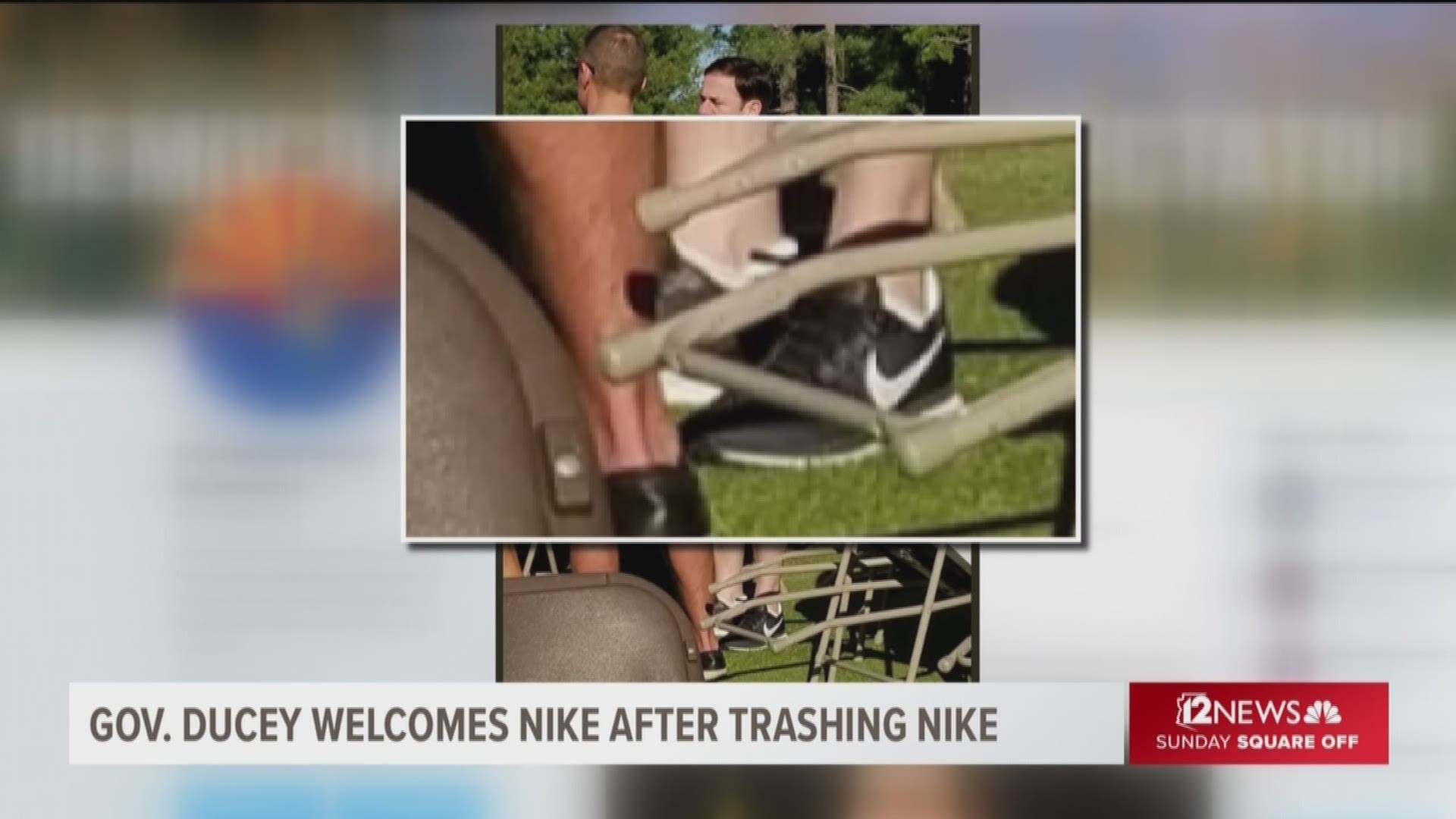 Gov. Doug Ducey's flag-waving Twitter tantrum July 2 declared he's not "sucking up" to Nike. Nine days later, Ducey welcomed a Nike factory to Arizona. Our "Left/Right" panel debates the flip-flop.