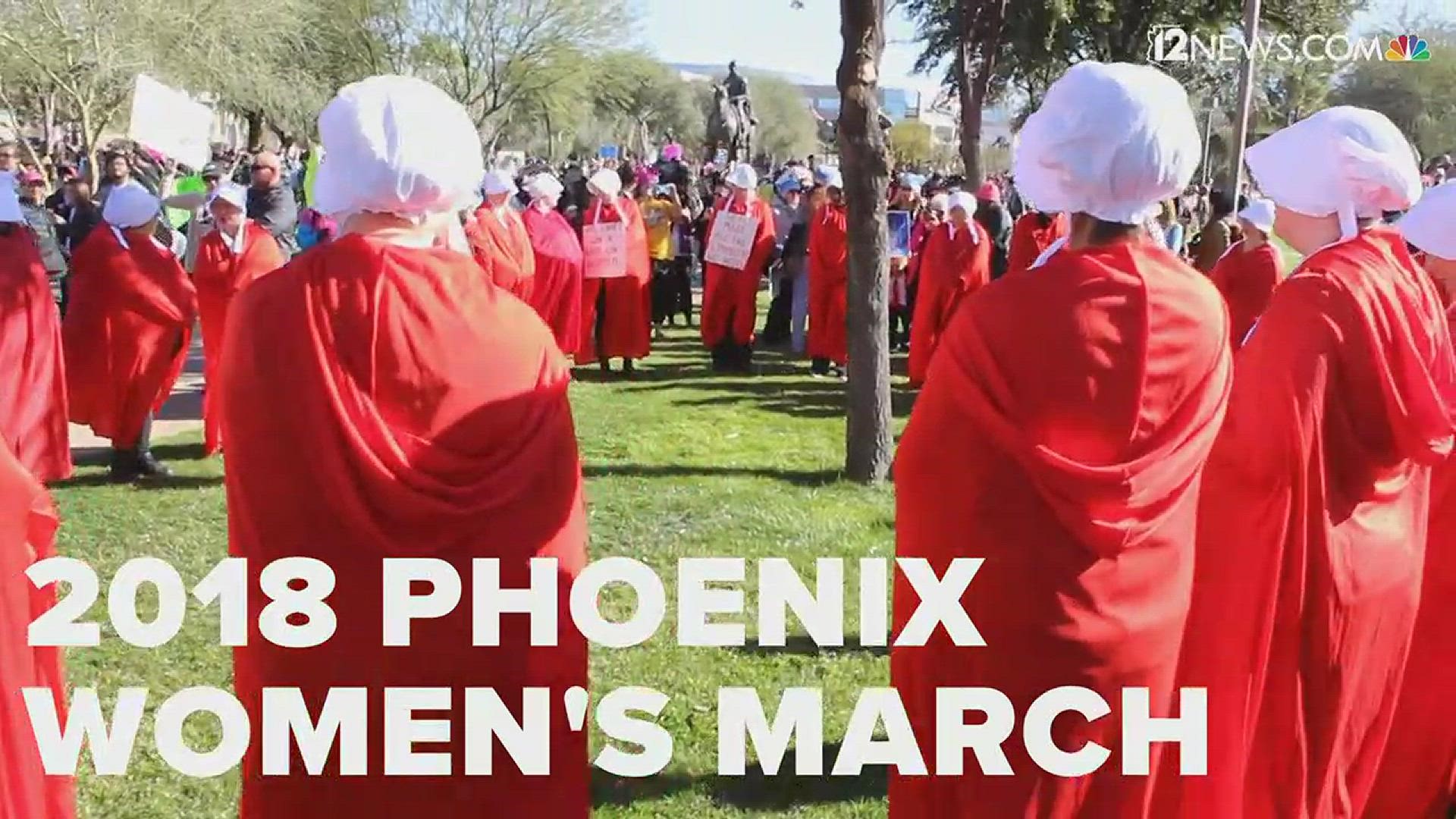 The 2018 Women's March in Phoenix drew thousands of people.