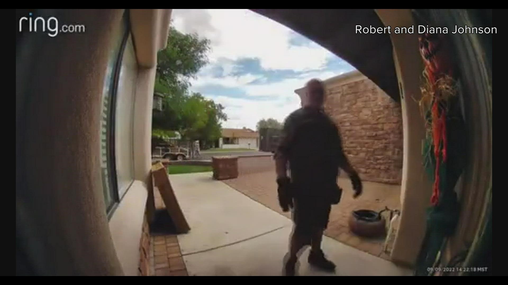 Another carrier had left the package out in an unsafe spot, so this postman decided to help out.