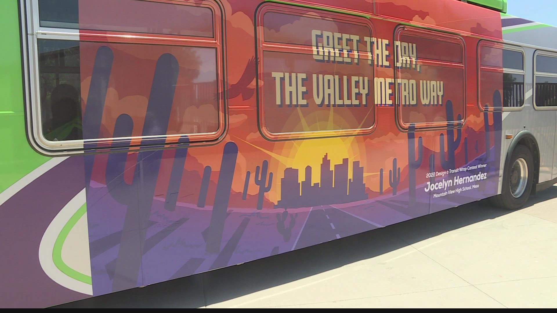 Mountain View High School student's art feature on Valley Metro bus |  12news.com