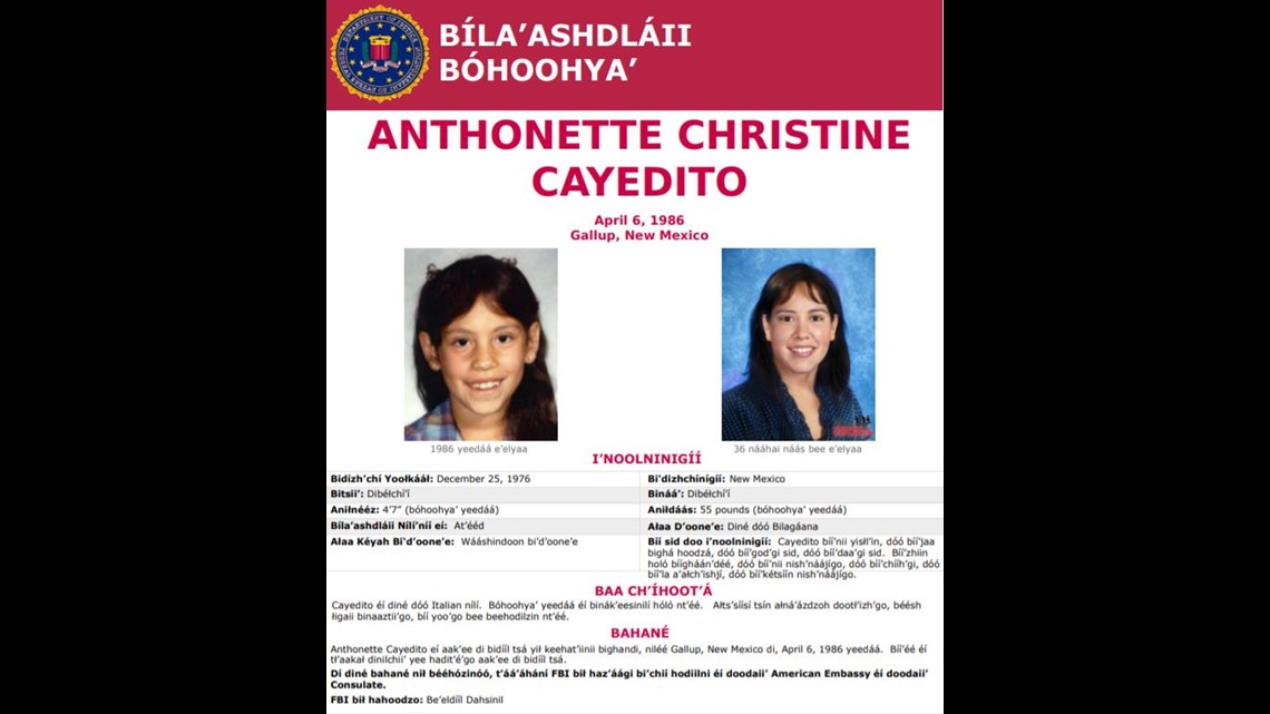FBI releasing posters of missing in Navajo Nation's native language ...