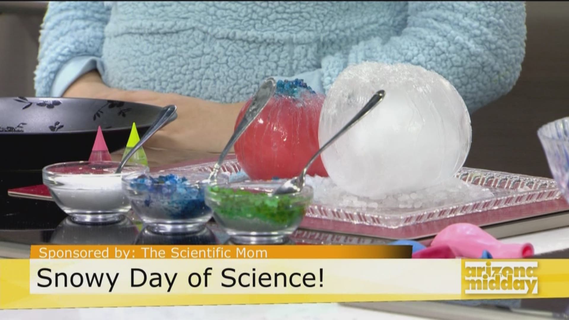 The Scientific Mom Amy Oyler and her daughter Katie show us how to make snow at home!