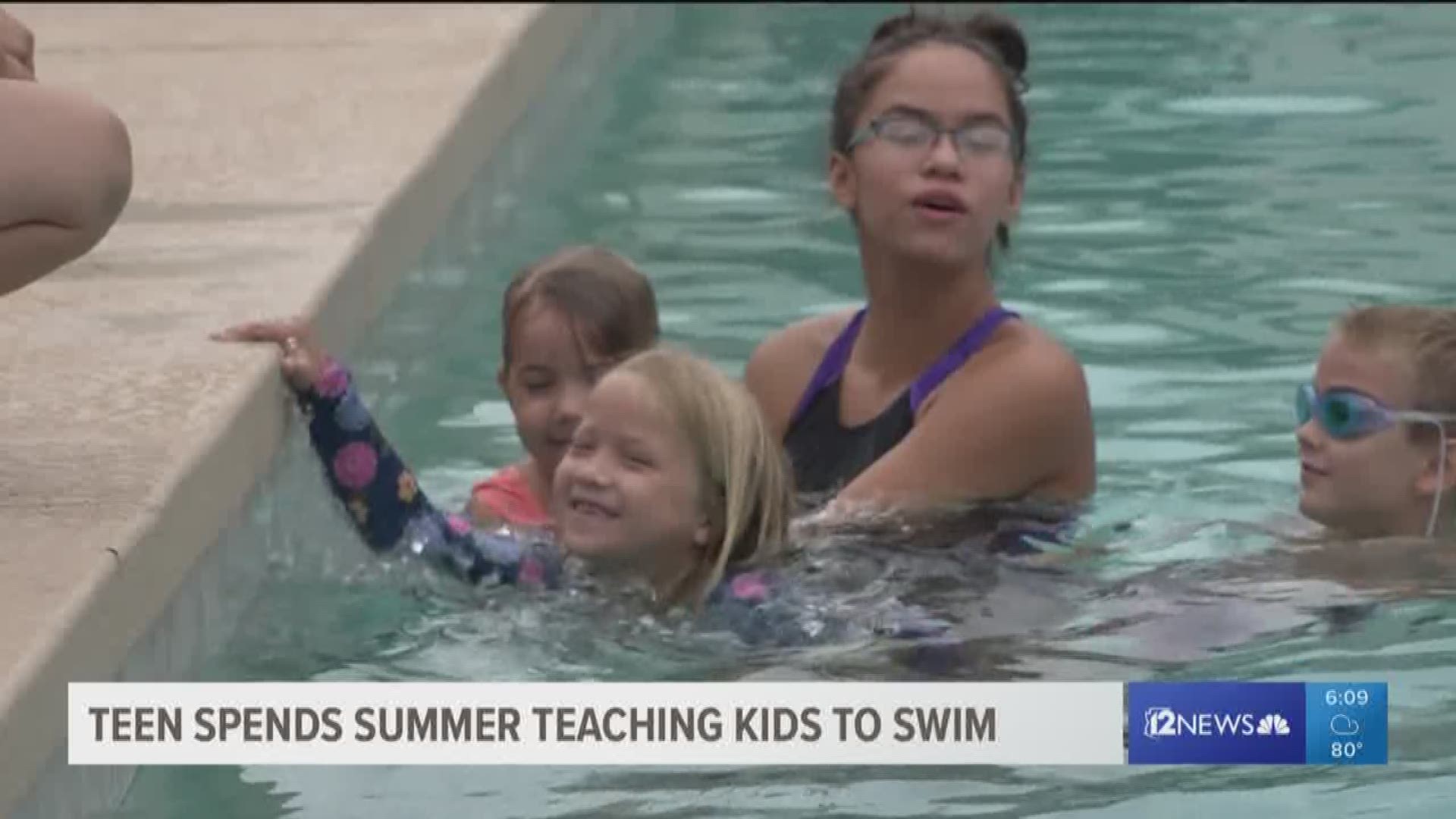 15-year-old Monique Girle is giving underprivileged kids free swim lessons.