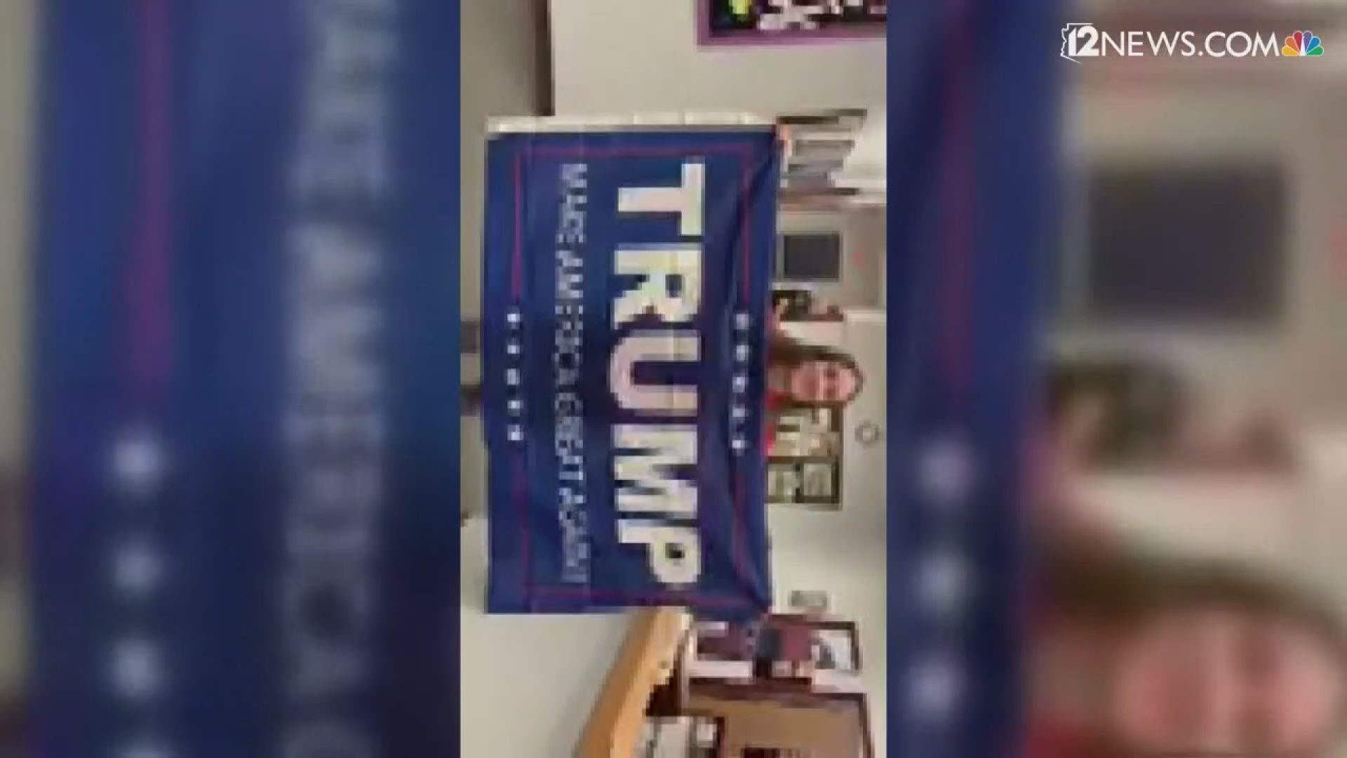 After students brought a pro-Trump banner to Perry High School, they got into an argument with another group. A student's mother filmed her interaction with school officials after she arrived at the school.