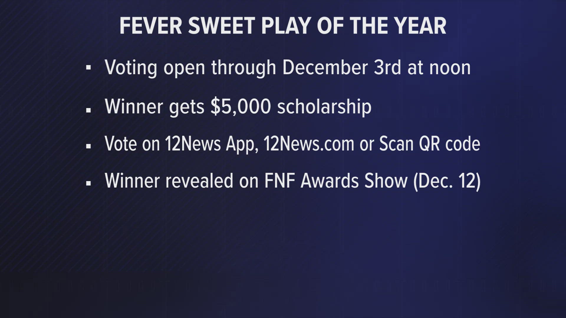 Here's how to vote for the Friday Night Fever Sweet Play of the Year.