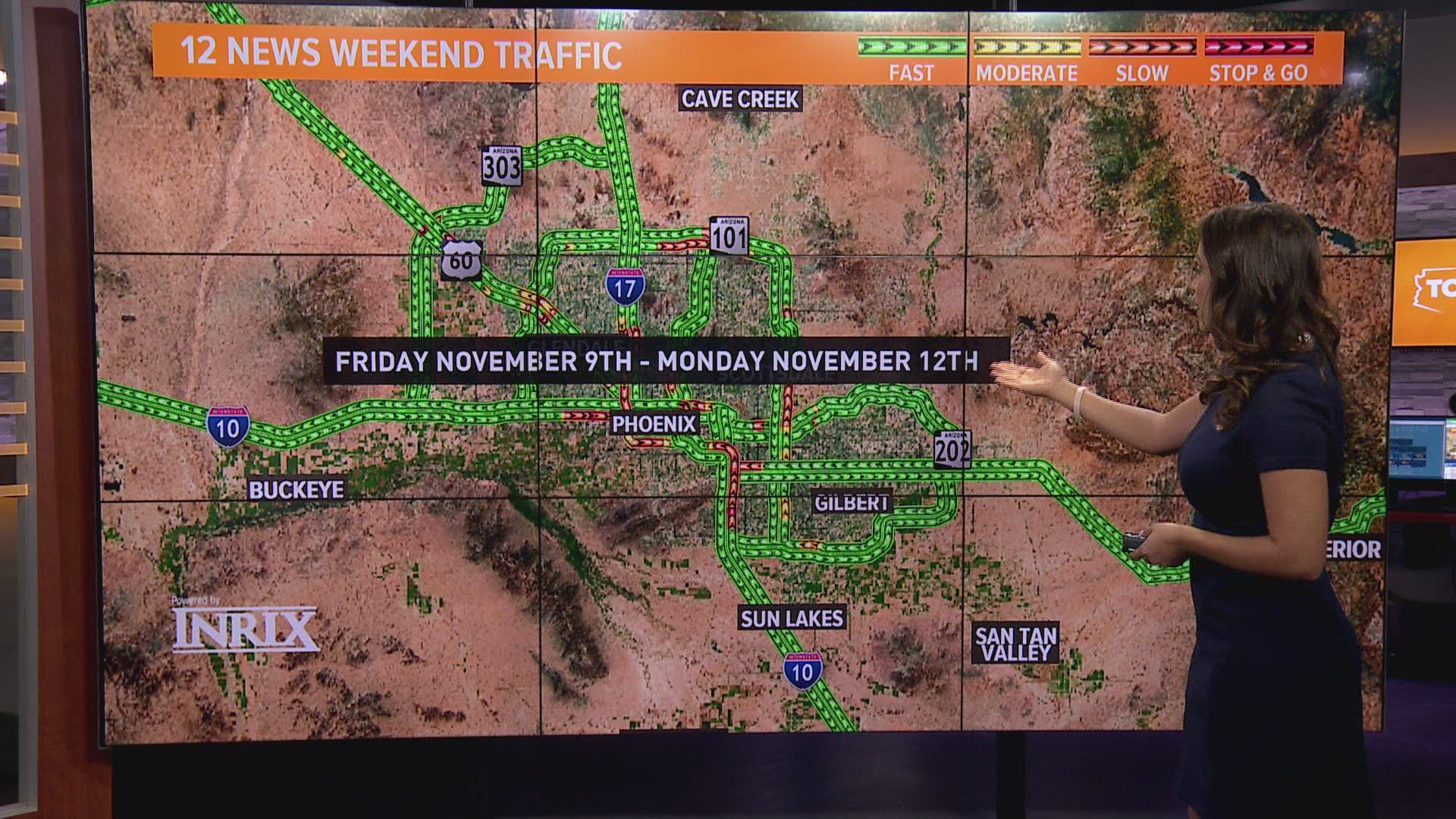 Here's your weekend traffic outlook for November 9 - November 12.