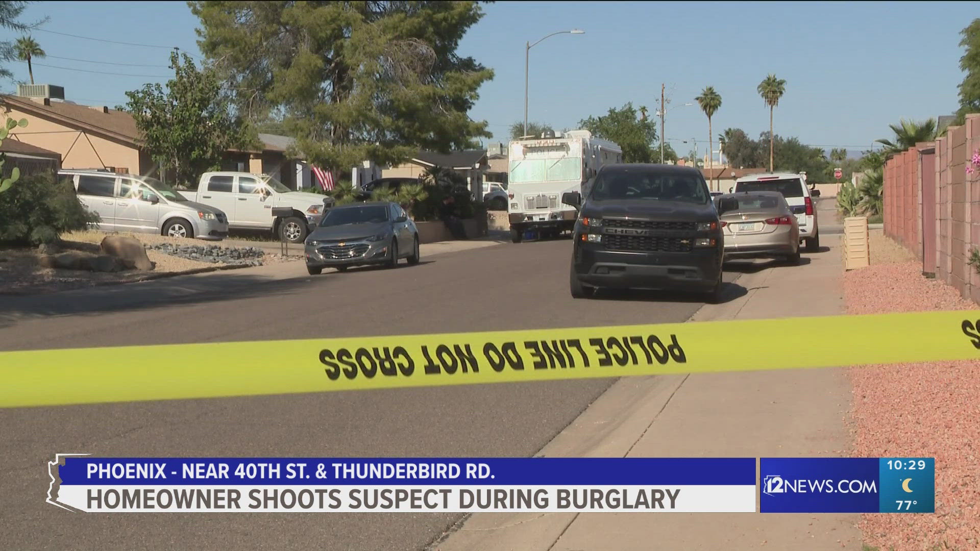 Police say a Phoenix homeowner shot a suspect after the person broke into the person's home.