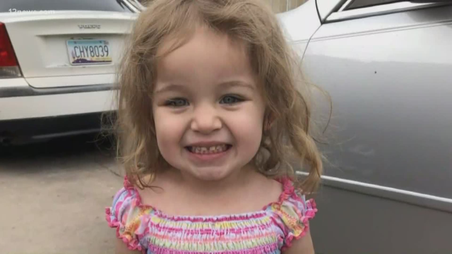 A 2-year-old girl was taken to the hospital Tuesday evening after she was mauled by a dog.