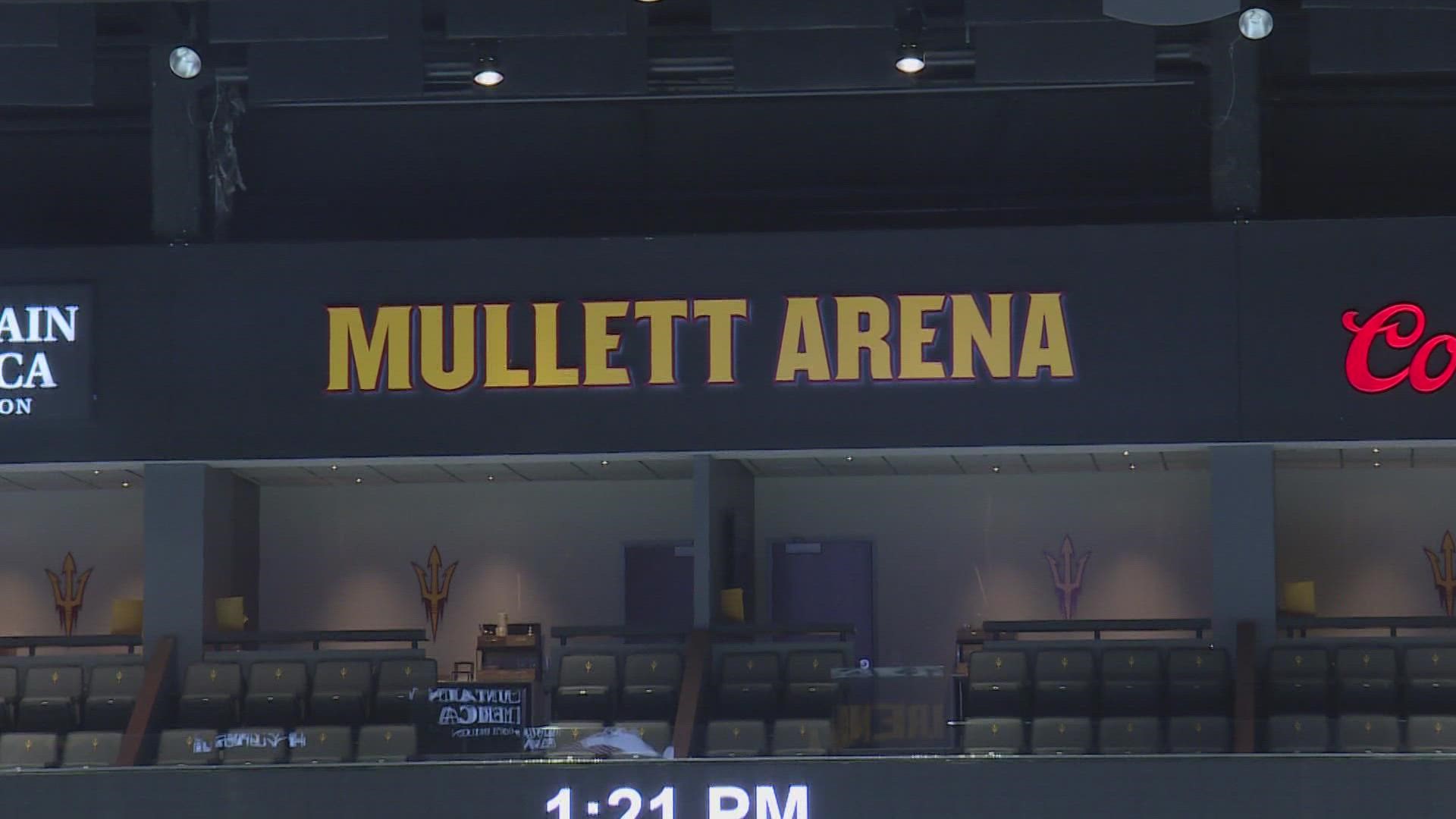 Arizona Coyotes set for their first game in their new Tempe arena, Mullett Arena at Arizona State University.