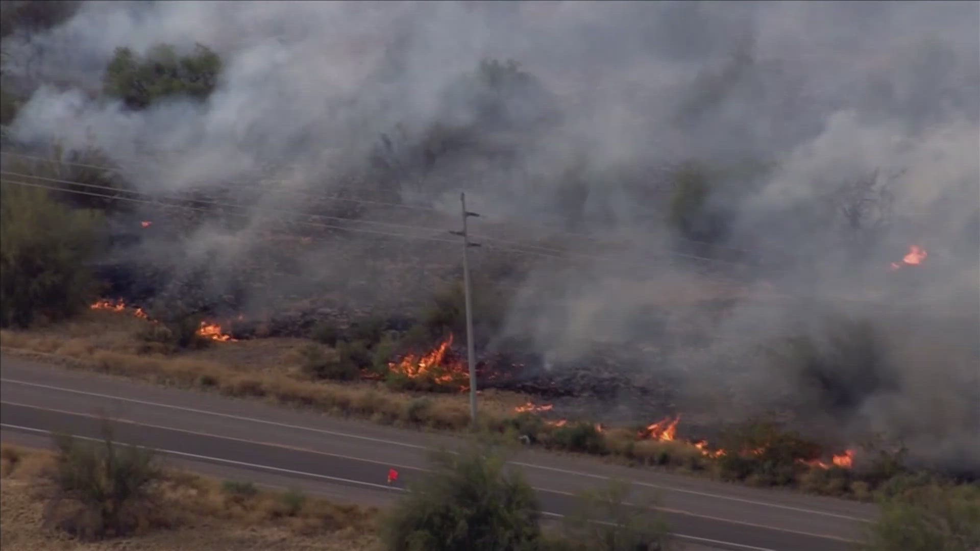 The fire broke out Wednesday near 321st Avenue and Baseline Road which is south of Interstate 10 and west of Buckeye