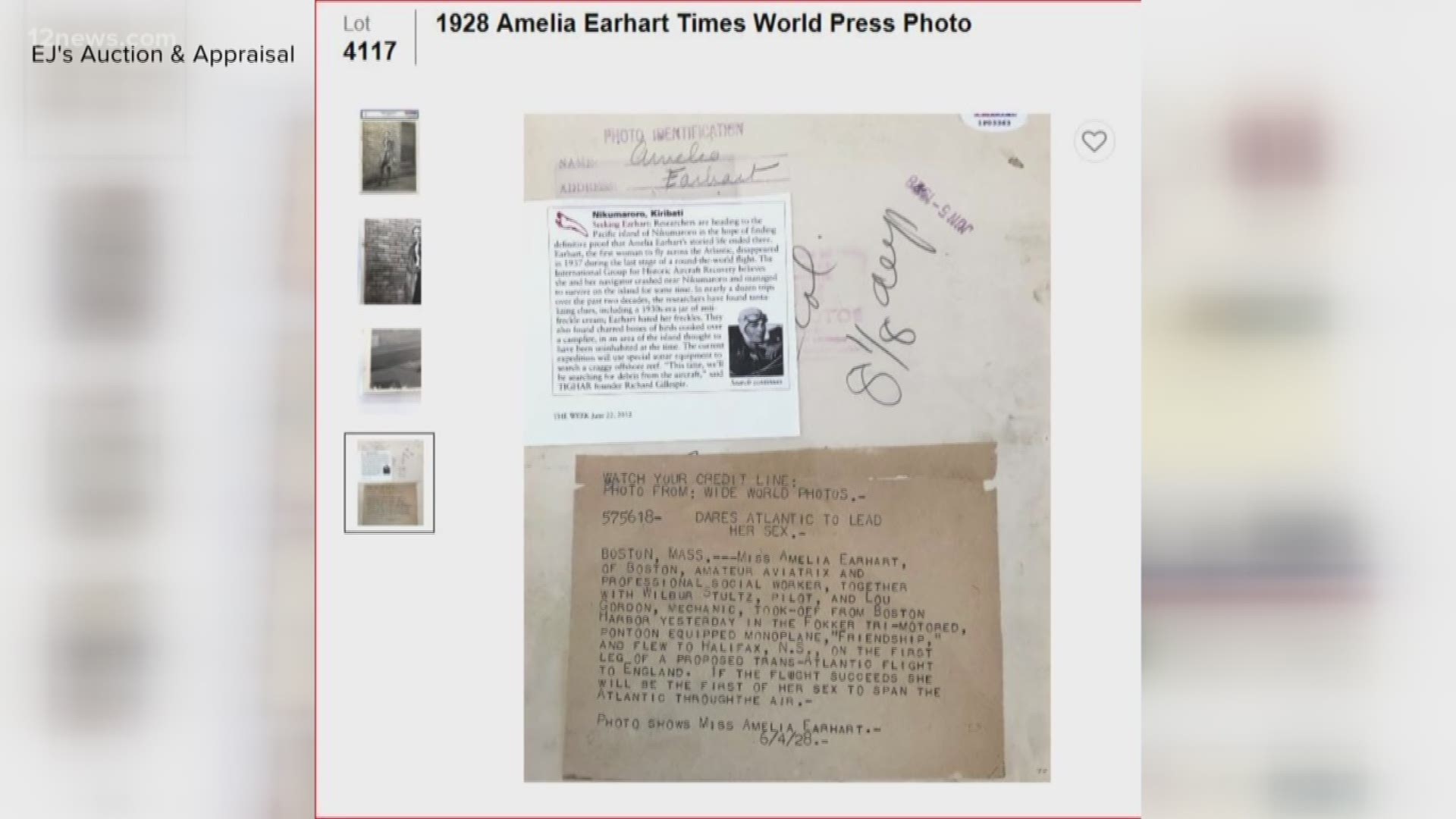 This week you can get your hands on some historic aviation memorabilia at a one-of-a-kind auction in Glendale. It’s happening at EJ's Auction and Appraisal off of 59th Avenue and Bell Road.