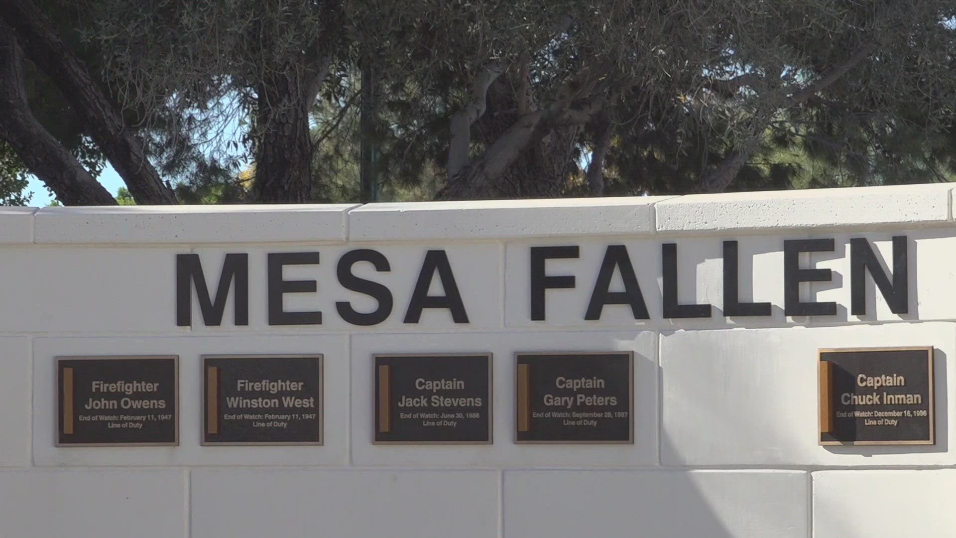 The memorial honors 10 firefighters who have died since the 1940s.