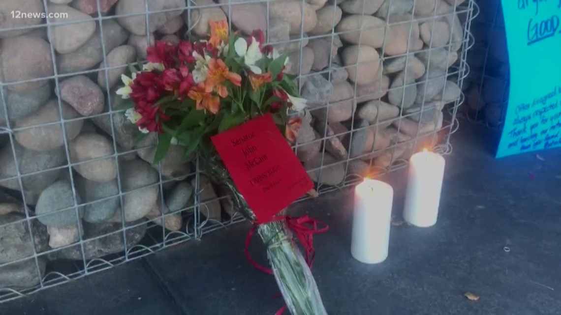 Phoenix VA inundated with memorial flowers honoring John McCain