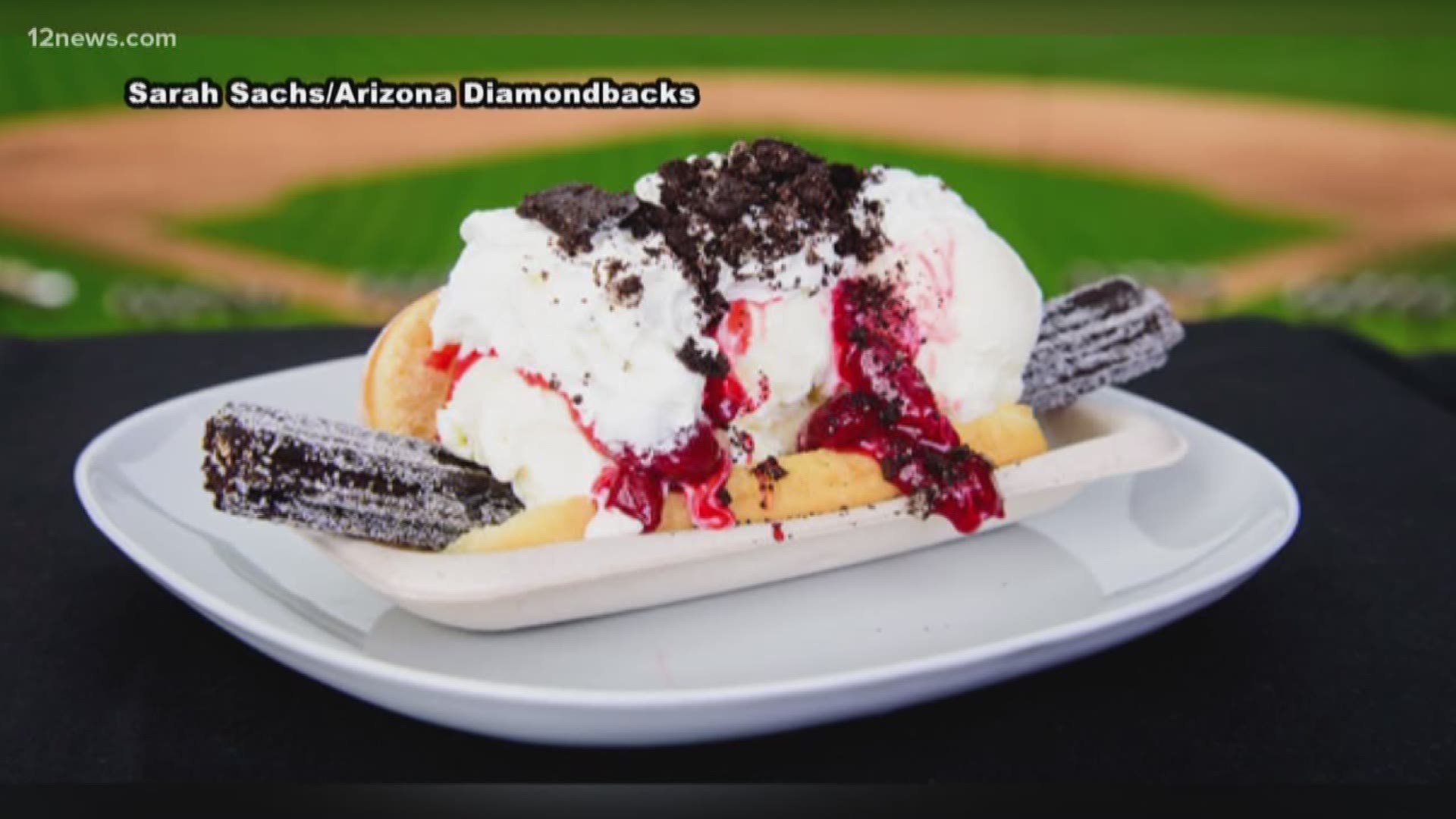 The Arizona Diamondbacks showed off the churro dog at the MLB Food Fest in New York. Each team brought a unique delicacy.