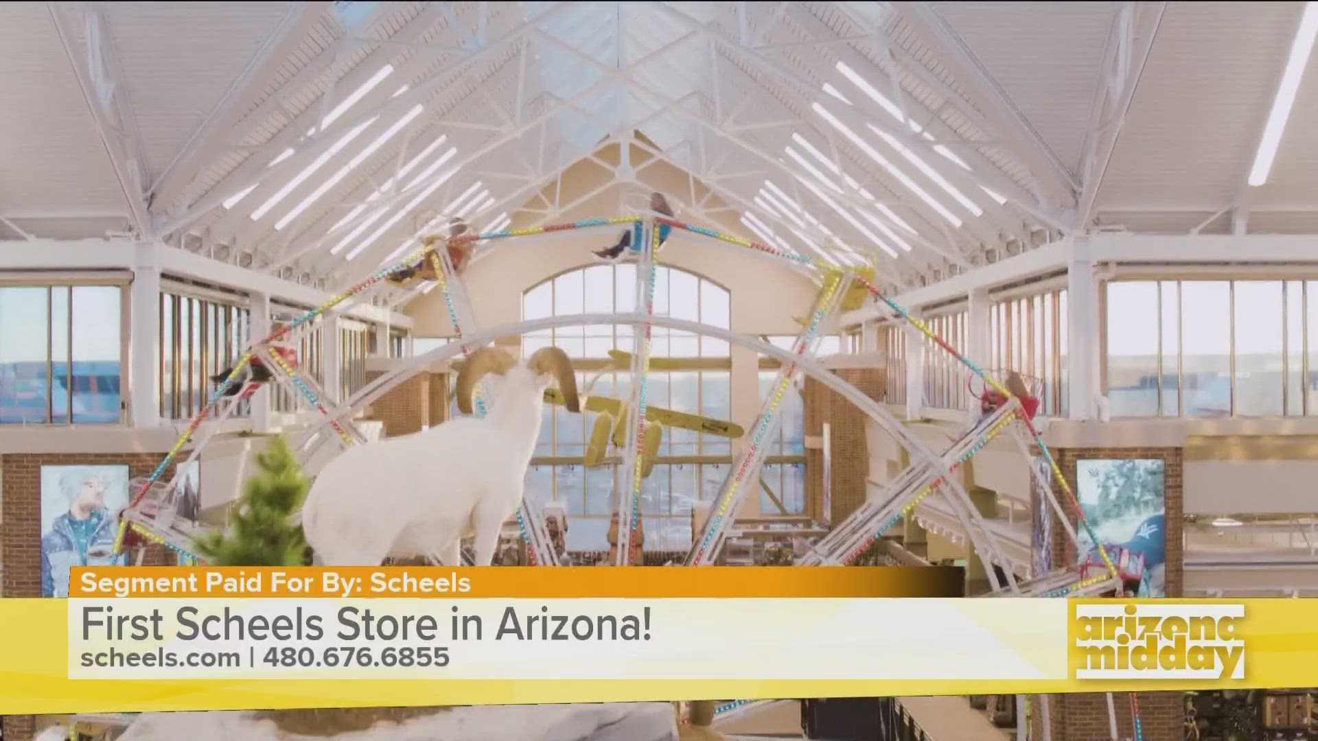 Scheels is hiring for its first Arizona location opening in the fall. It will offer sports equipment and attractions like a Ferris wheel, candy shop and aquarium.