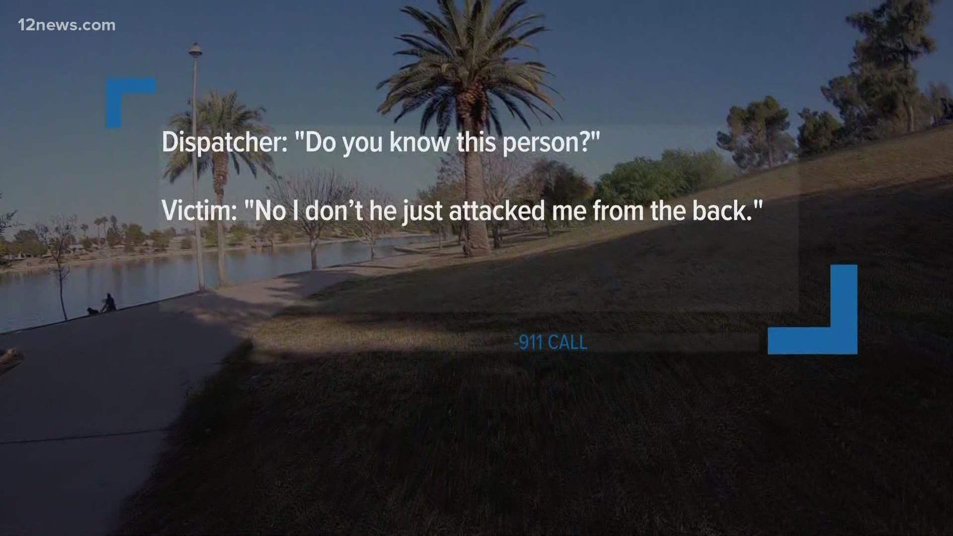 Newly released 911 calls detail the intense moments as a 71-year-old woman was almost raped at a Tempe park.