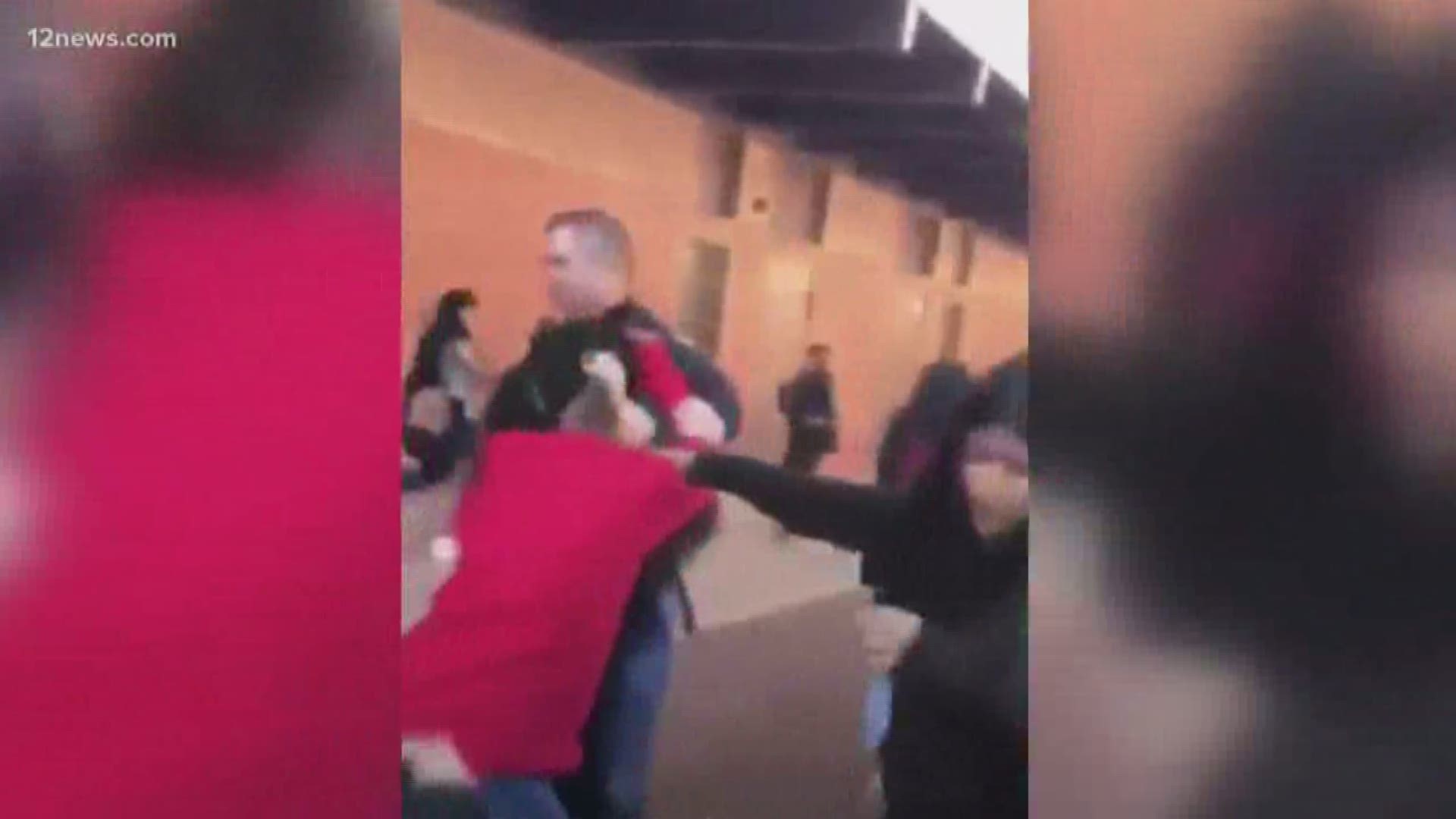 A Phoenix police officer used pepper spray to break up a fight between three 13-year-old girls at Isaac Middle School earlier this month.