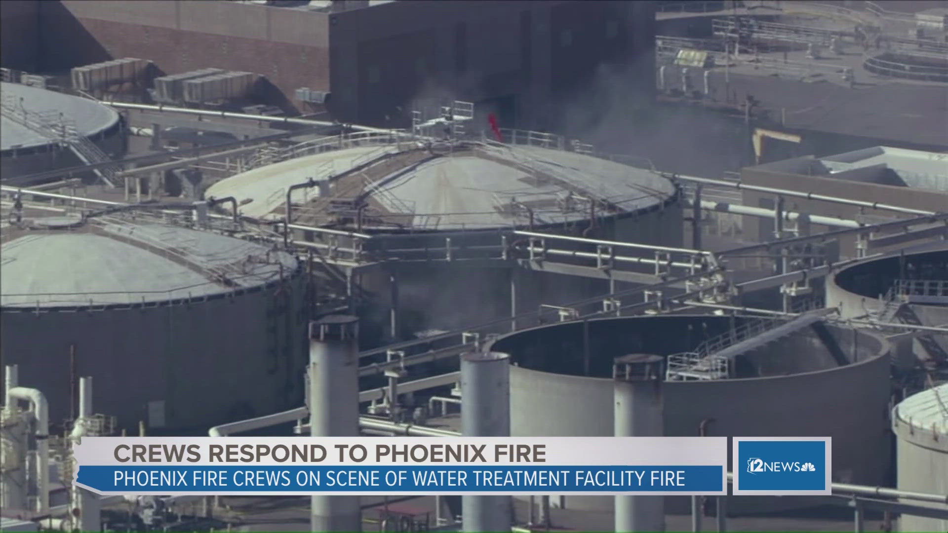 Phoenix firefighters are responding to reports of a fire at a water treatment facility located near 91st Avenue and Baseline Road.