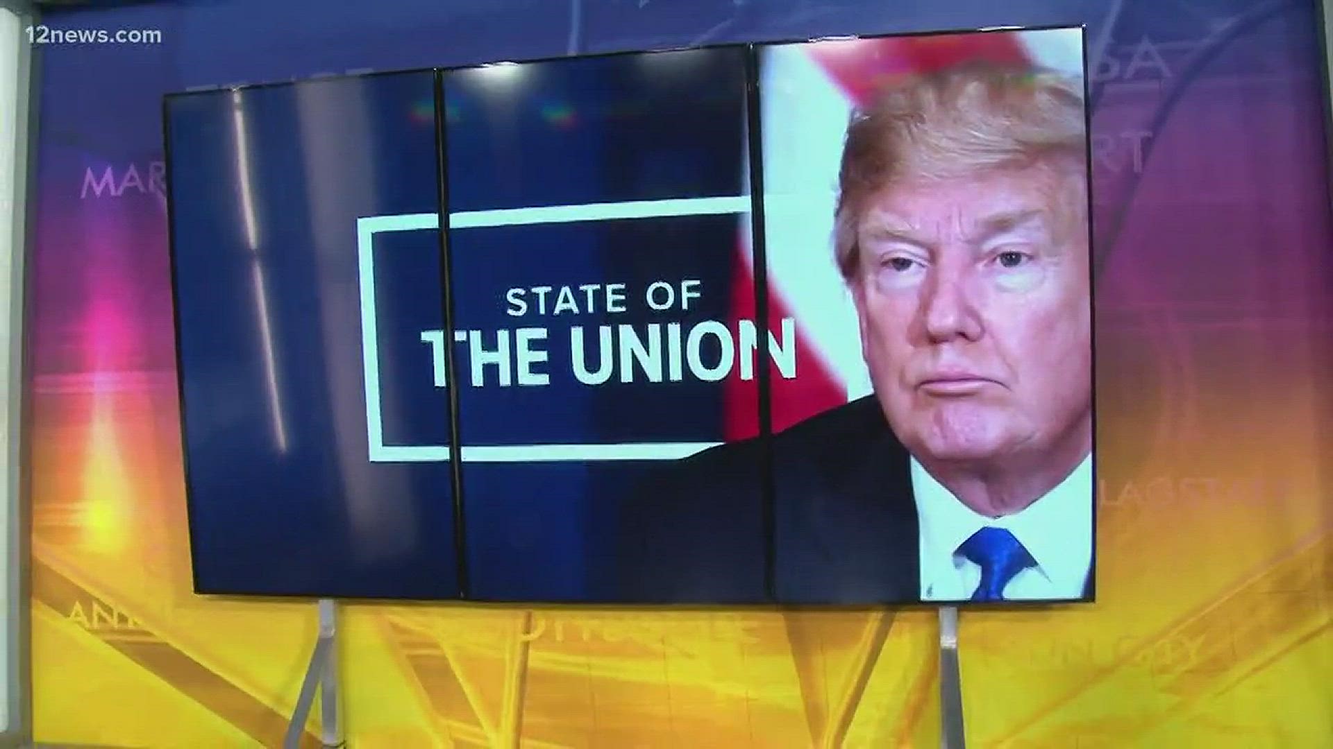 President Trump was in office less than six weeks when he addressed Congress. Ahead of his first State of the Union, we check how he's lived up to that speech.