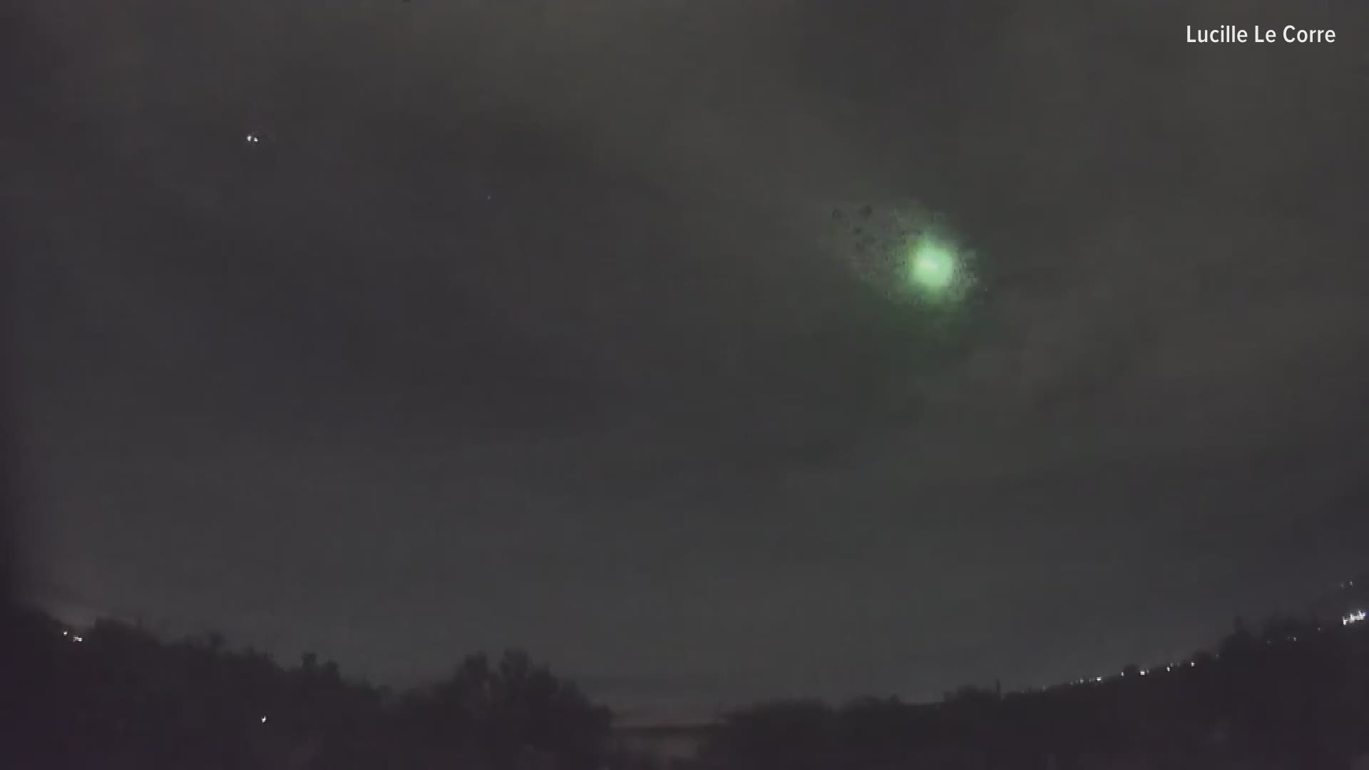 A rooftop camera belonging to Dr. Lucille Le Corre, a planetary scientist at the Planetary Science Institute in Tucson, captured a fireball streaking across the sky.