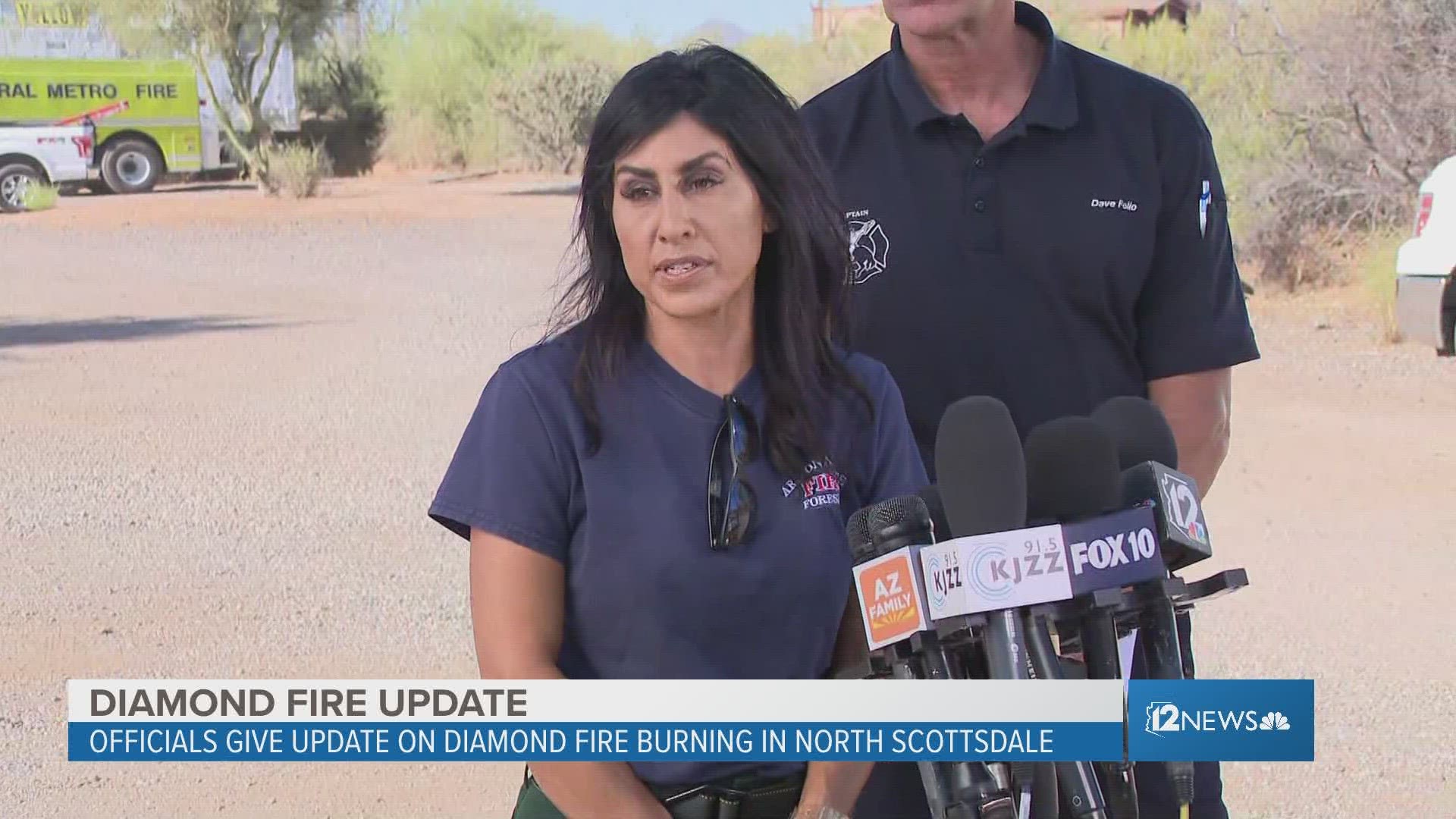 Officials provided an update on the Diamond Fire during an 8 a.m. news conference on June 28. The blaze has burned more than 2,500 acres.