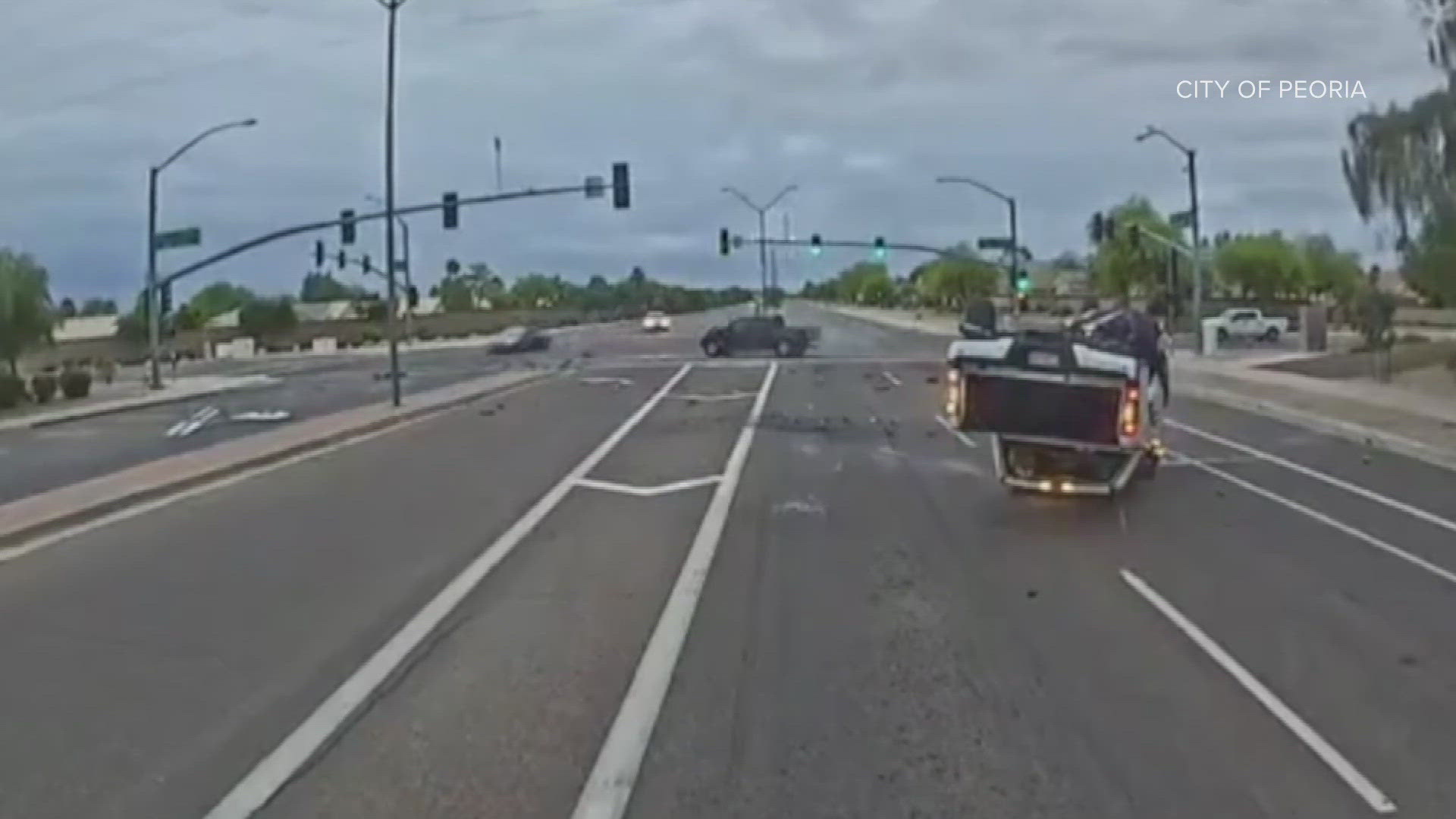 Three workers in Peoria are being called heroes after they jumped into action to save a driver involved in a rollover crash in Peoria.