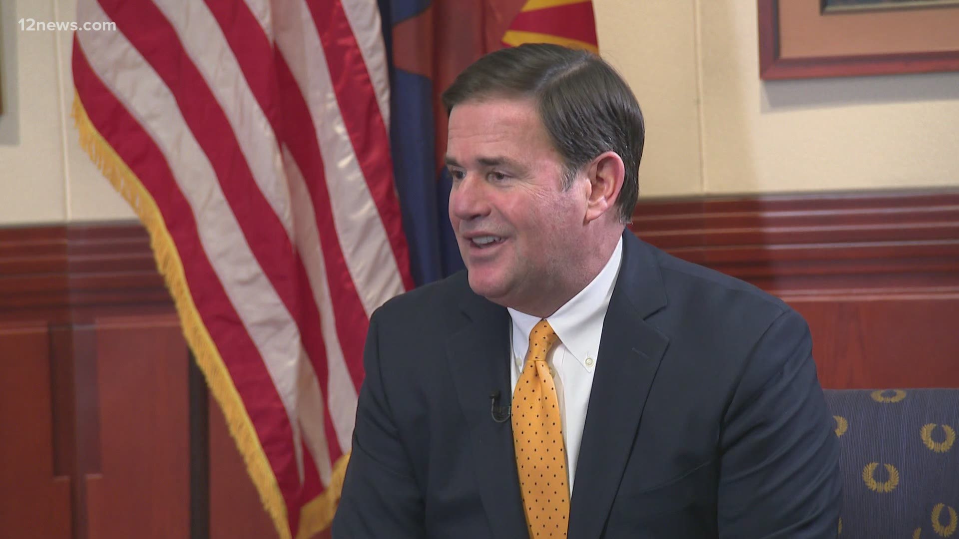 In a one-on-one interview with Team 12's Mark Curtis, Arizona's Governor Doug Ducey addresses the COVID-19 vaccine rollout in the state.