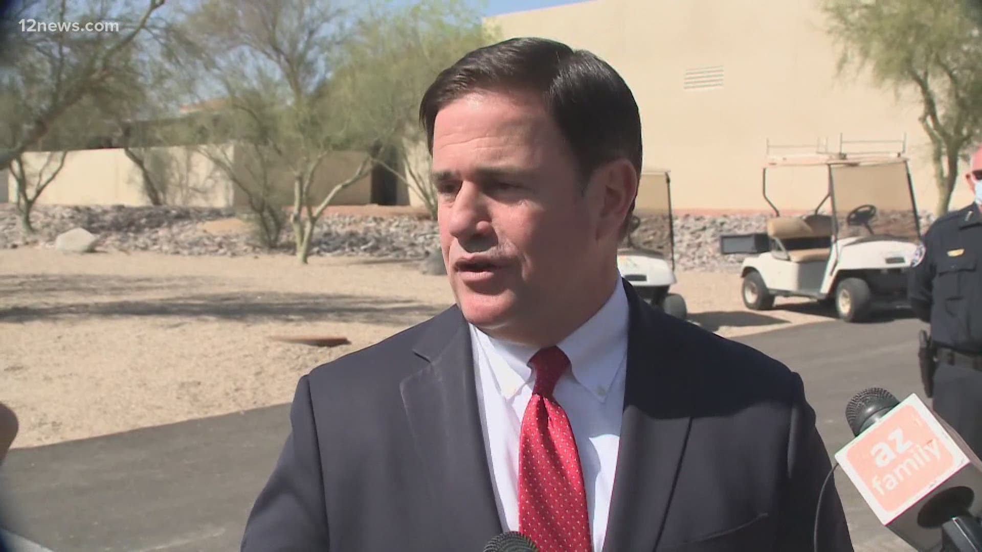 A new COVID-19 variant has been found in Arizona and there are long wait times at State Farm Stadium for vaccinations. Gov. Ducey addressed both issues on Wednesday.