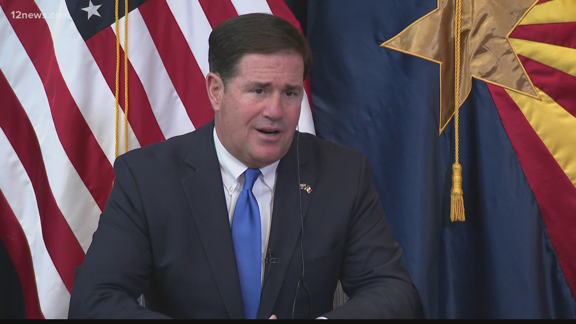 During an interview with 12 News on Tuesday, Governor Ducey was asked about false accusations by former President Trump about Maricopa County's election.