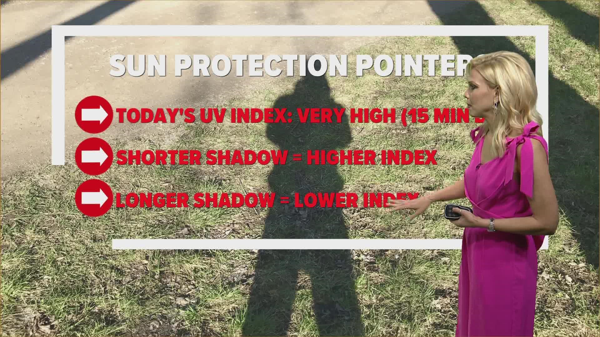 You can use your shadow to gauge the UV index