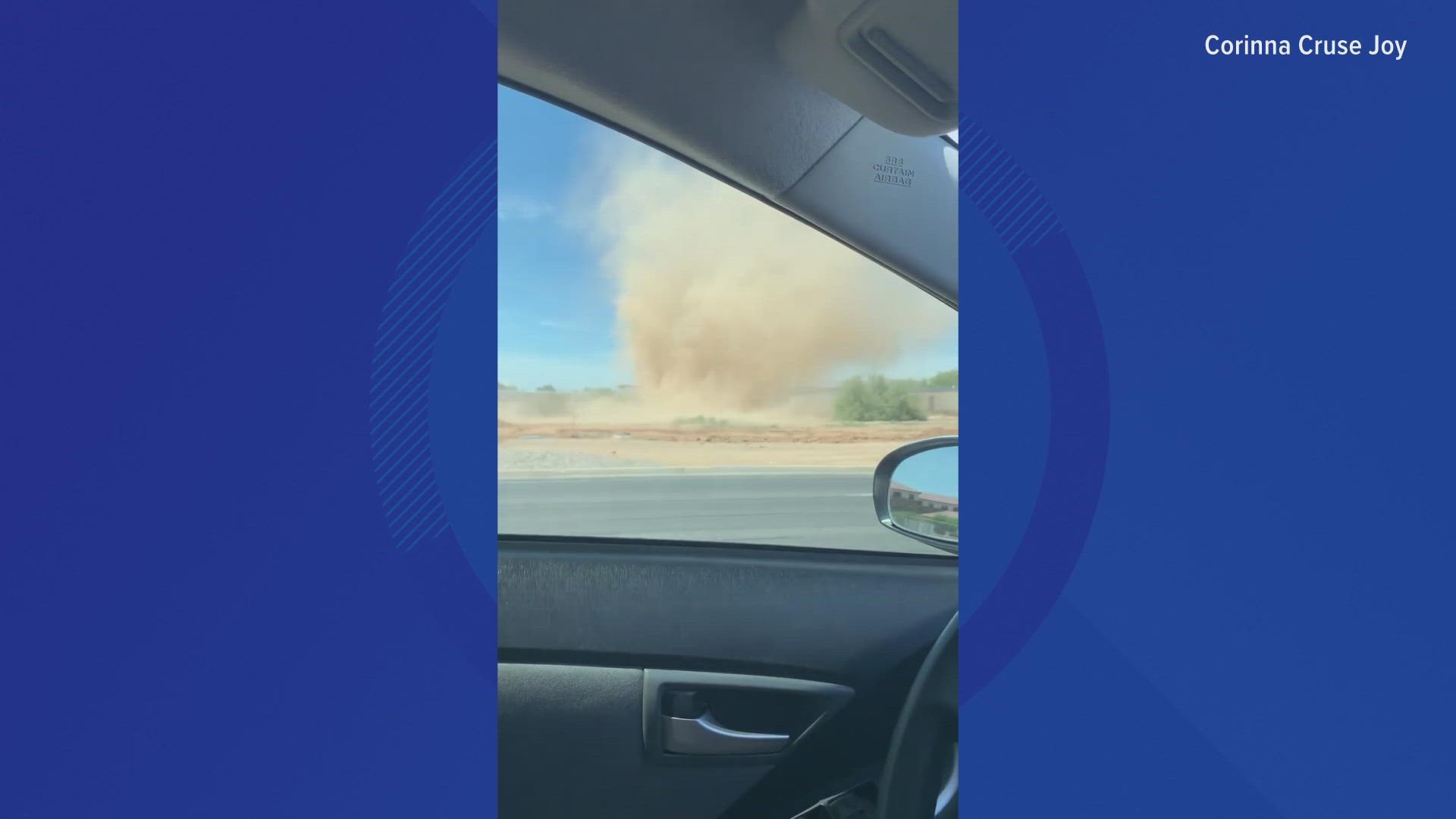 12 News viewer Corinna Cruse Joy recently captured a dust devil blowing in the East Valley near Riggs and Gilbert roads.