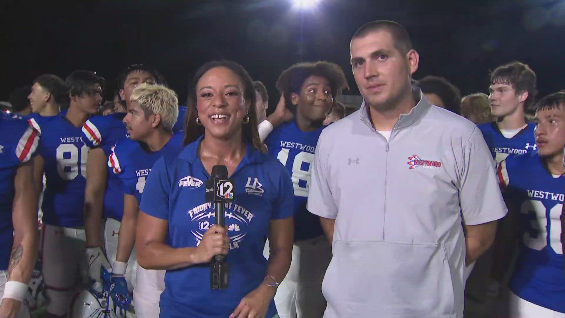 12Sports journalist Lina Washington speaks with Westwood head coach Brandon Large after the Warriors beat Skyline. Watch the interview above.