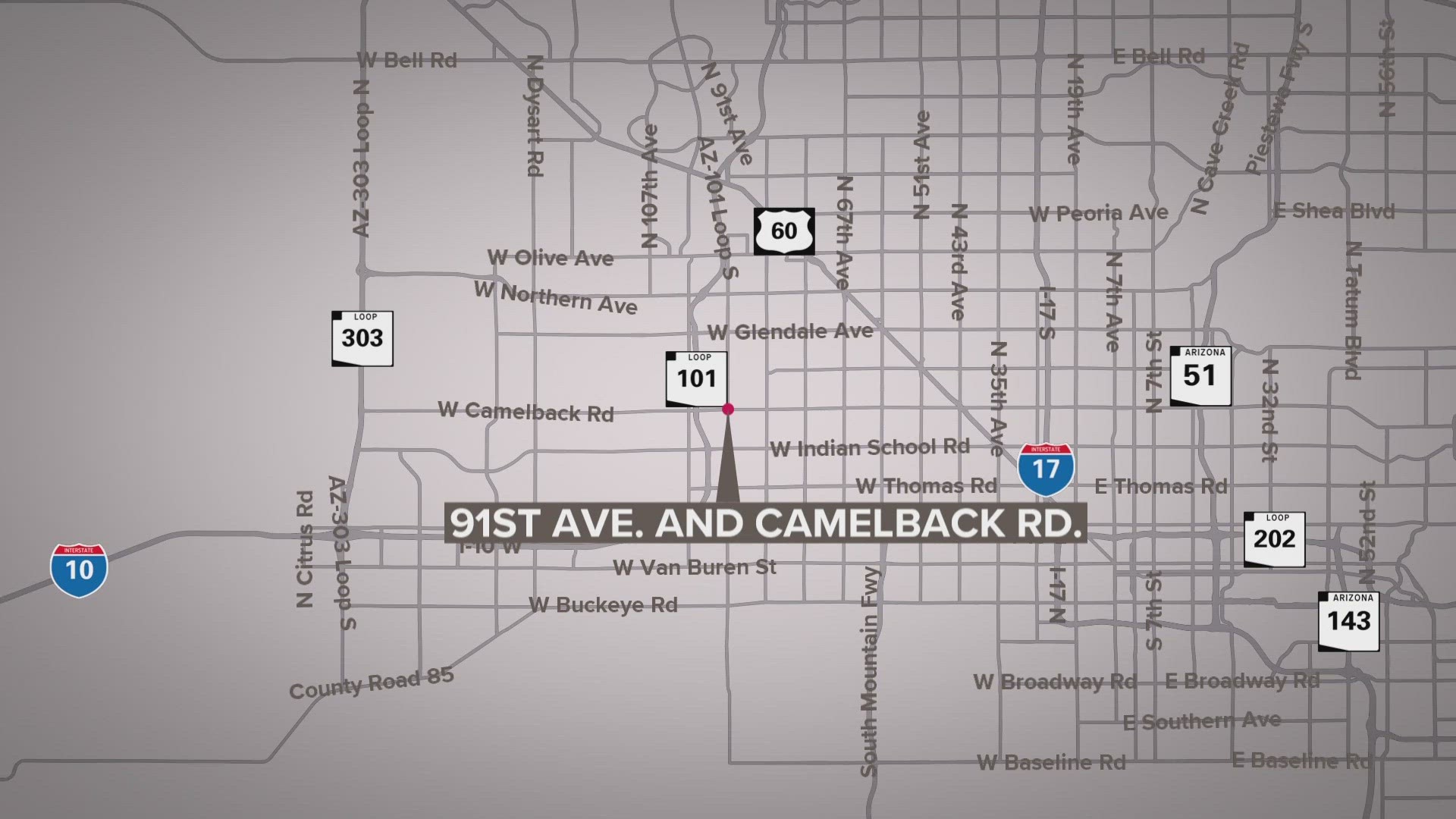 Police said officers responded to reports of an "injured person" near 91st Avenue and Camelback Road.