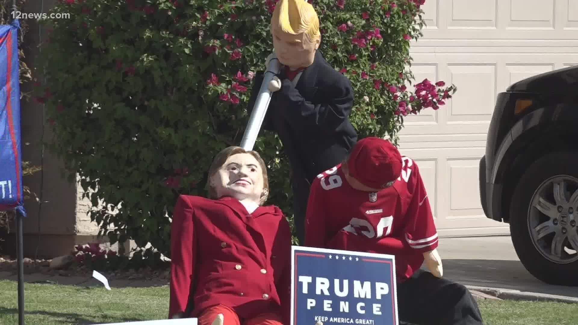 The hotly contested election has been a divisive topic among neighbors. And an election-themed Halloween display in the northwest Valley is causing a downright rift.