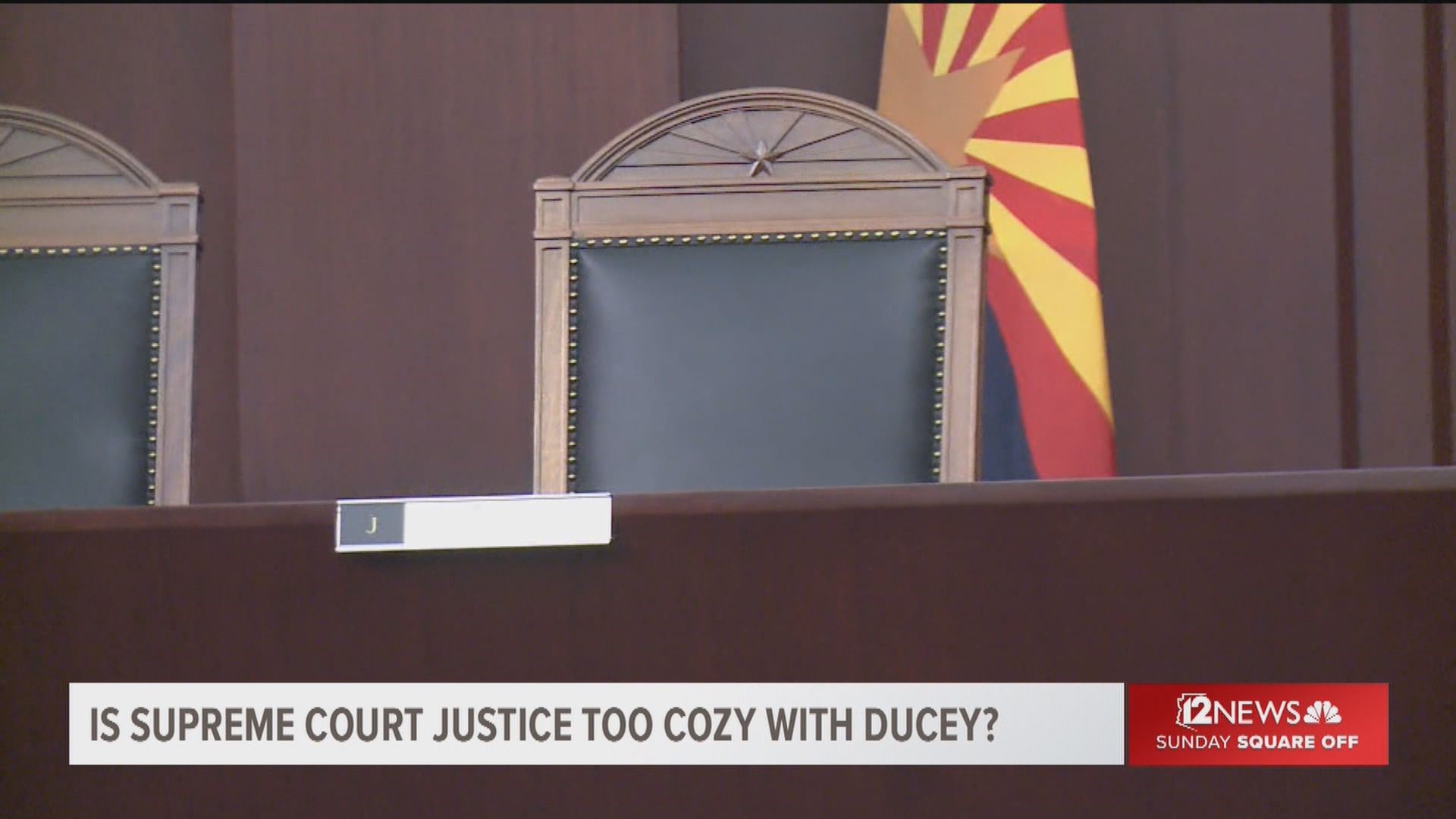 There are new questions about an Arizona Supreme Court justice's apparently cozy relationship with Gov. Doug Ducey, after a reporter obtains text messages showing Justice Clint Bolick urging Ducey to appoint Maricopa County Attorney Bill Montgomery to a vacant U.S. Senate seat.