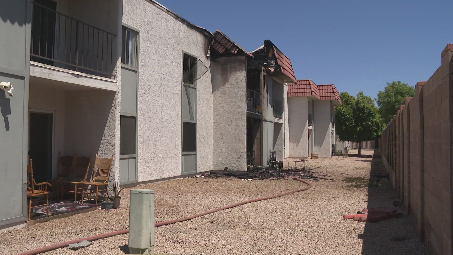 The apartment fire affected six units near 59th and Olive avenues, authorities say.