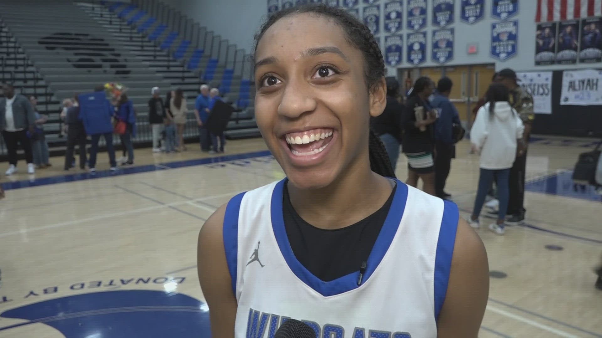 Fans, teammates and onlookers went wild when the junior hit her 1,000th bucket this month.
