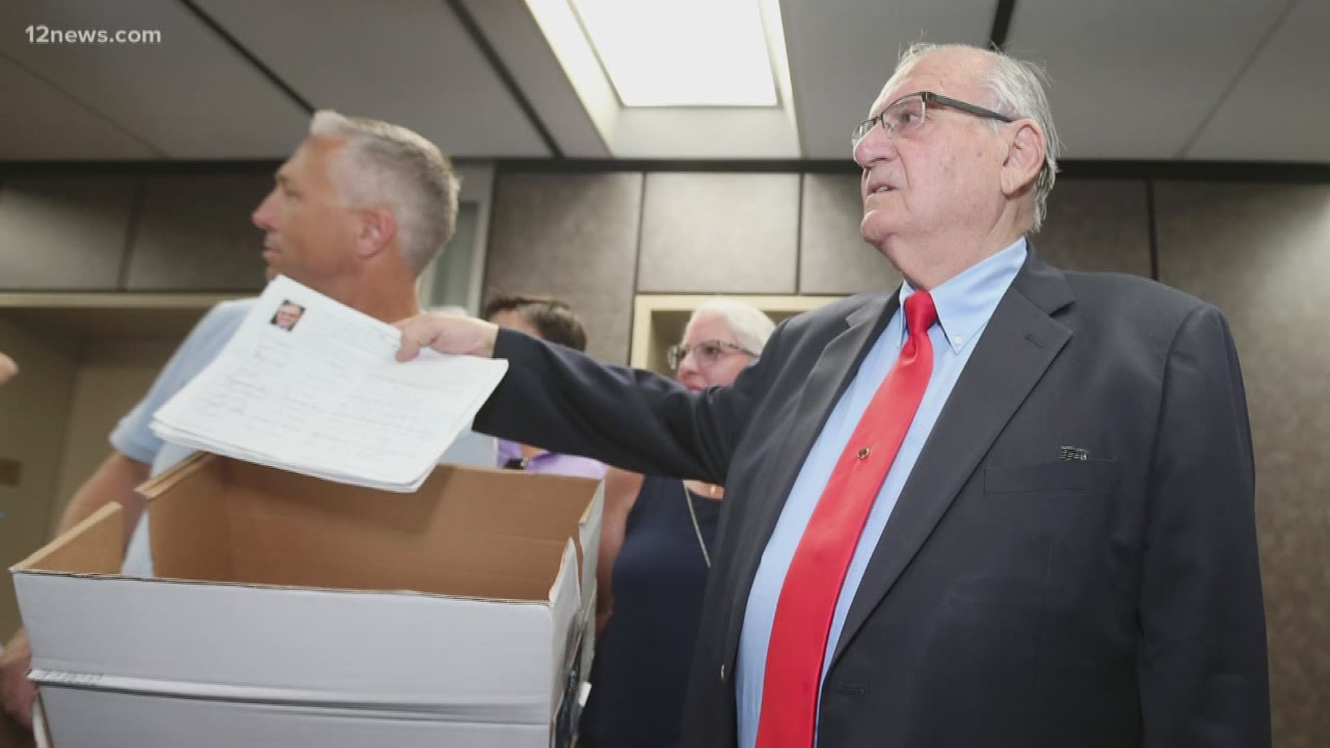 Former MCSO Sheriff Joe Arpaio is moving ahead with his political plans, turning in more than enough petition signatures to appear on Republican primary ballot in the race to replace Sen. Flake.