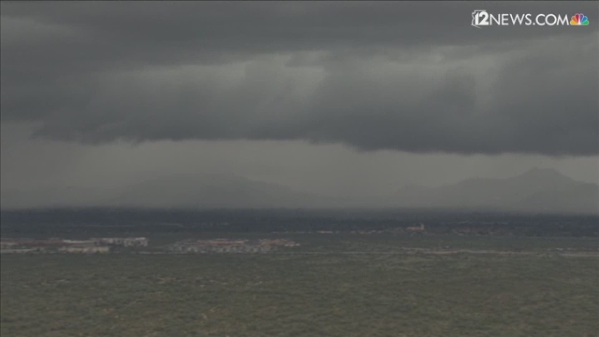 Another winter storm has hit the Valley and Sky 12 captured some massive clouds releasing a downpour over the area.