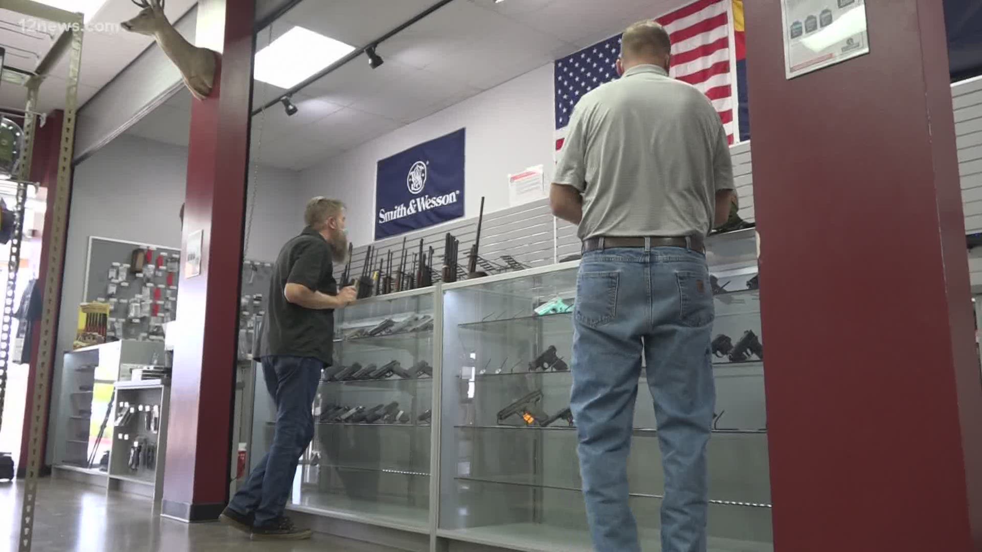 Gun sales are skyrocketing and one shop owner in the Valley says his target isn't profit but it's safety for all customers, both rookie and veteran.