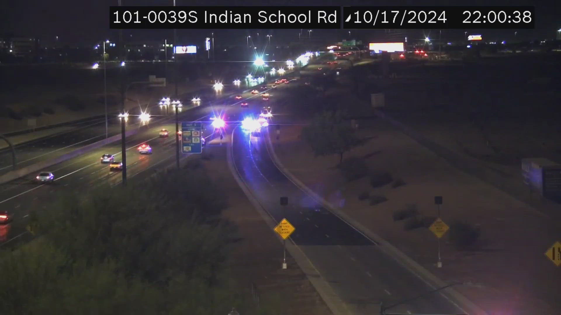 The southbound on-ramp to Loop 101 near Indian School Road is closed while authorities investigate.