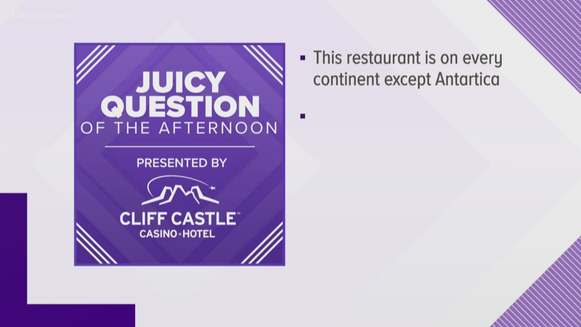 THIS restaurant in on every continent except Antarctica. What is the restaurant?
