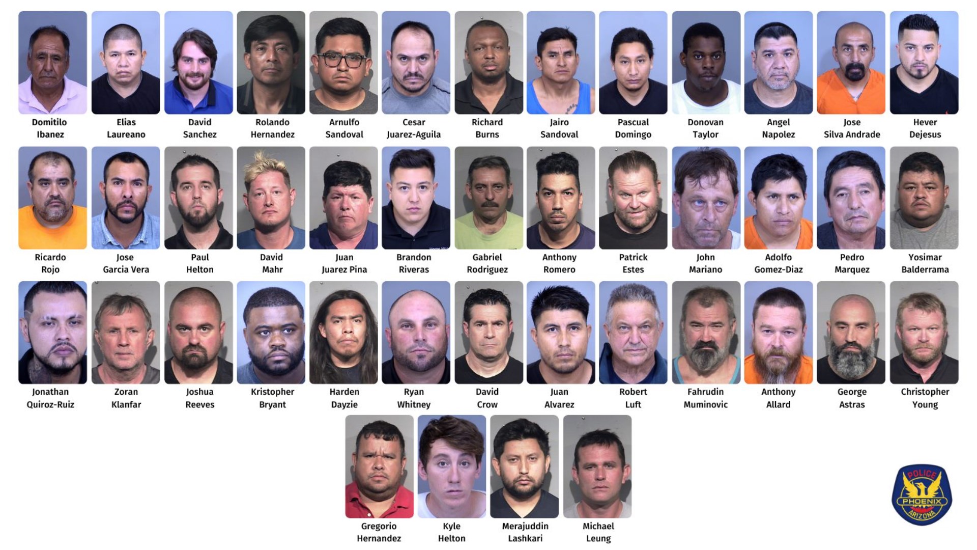 47 Arrested In Phoenix Pd Undercover Prostitution Sting 7144
