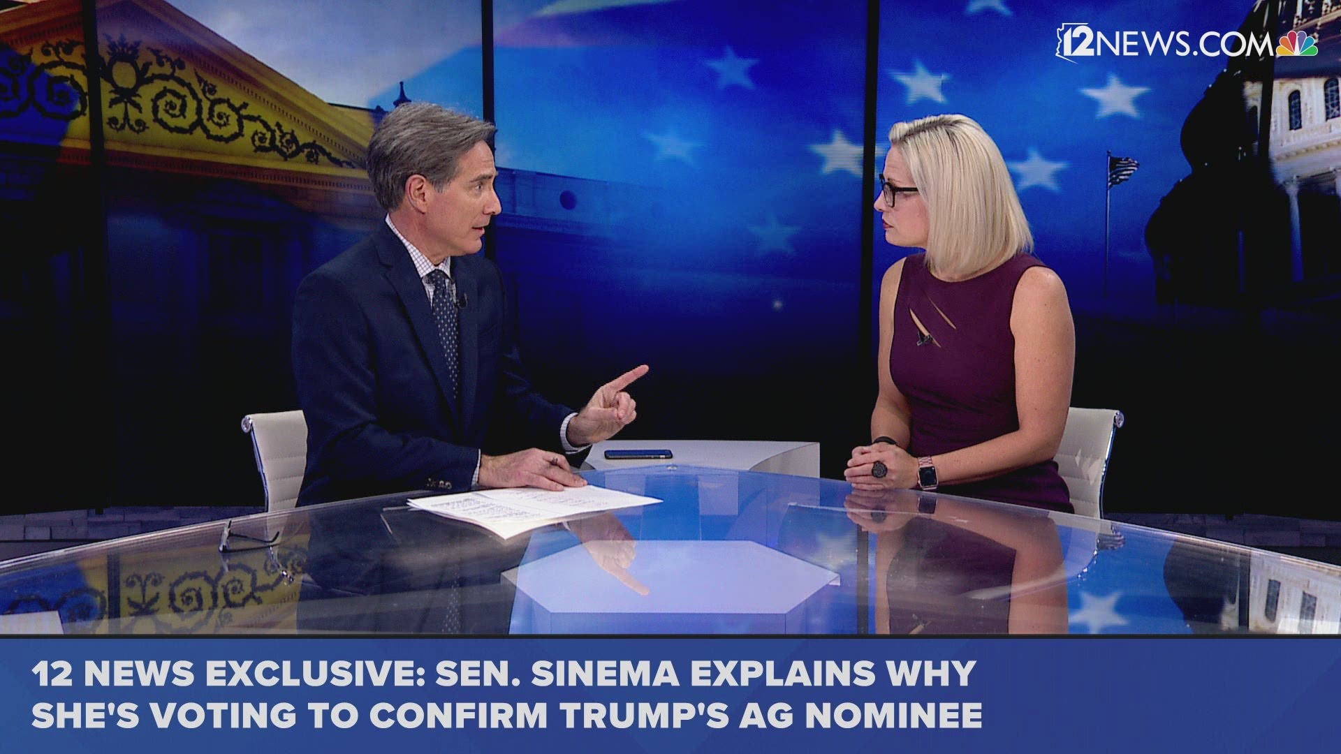 Brahm Resnik reads the vision of Arizona that Sen. Kyrsten Sinema shared in her victory speech. Does she believe attorney general nominee William Barr shares it and will defend it?