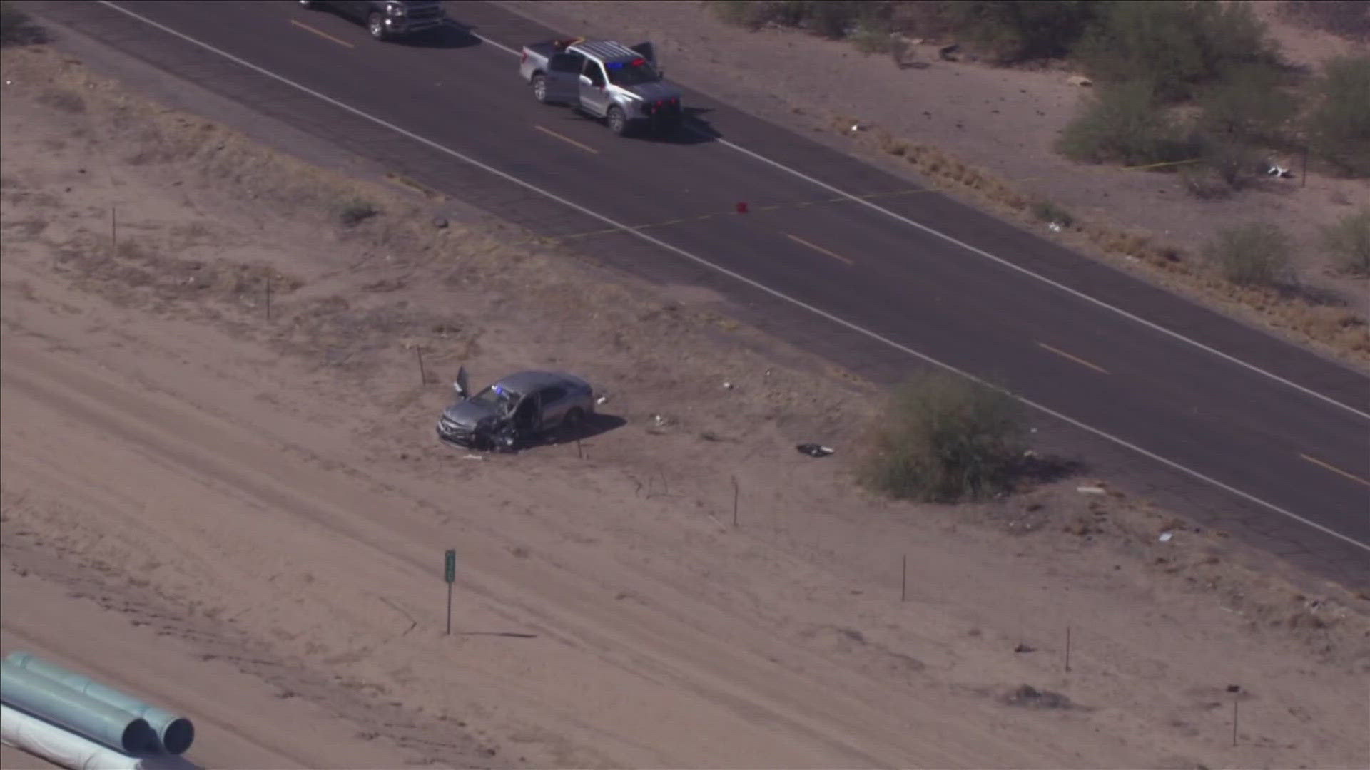 The highway is closed southbound at Gilbert Road and northbound at the SR 187 junction, according to the Arizona Department of Transportation.