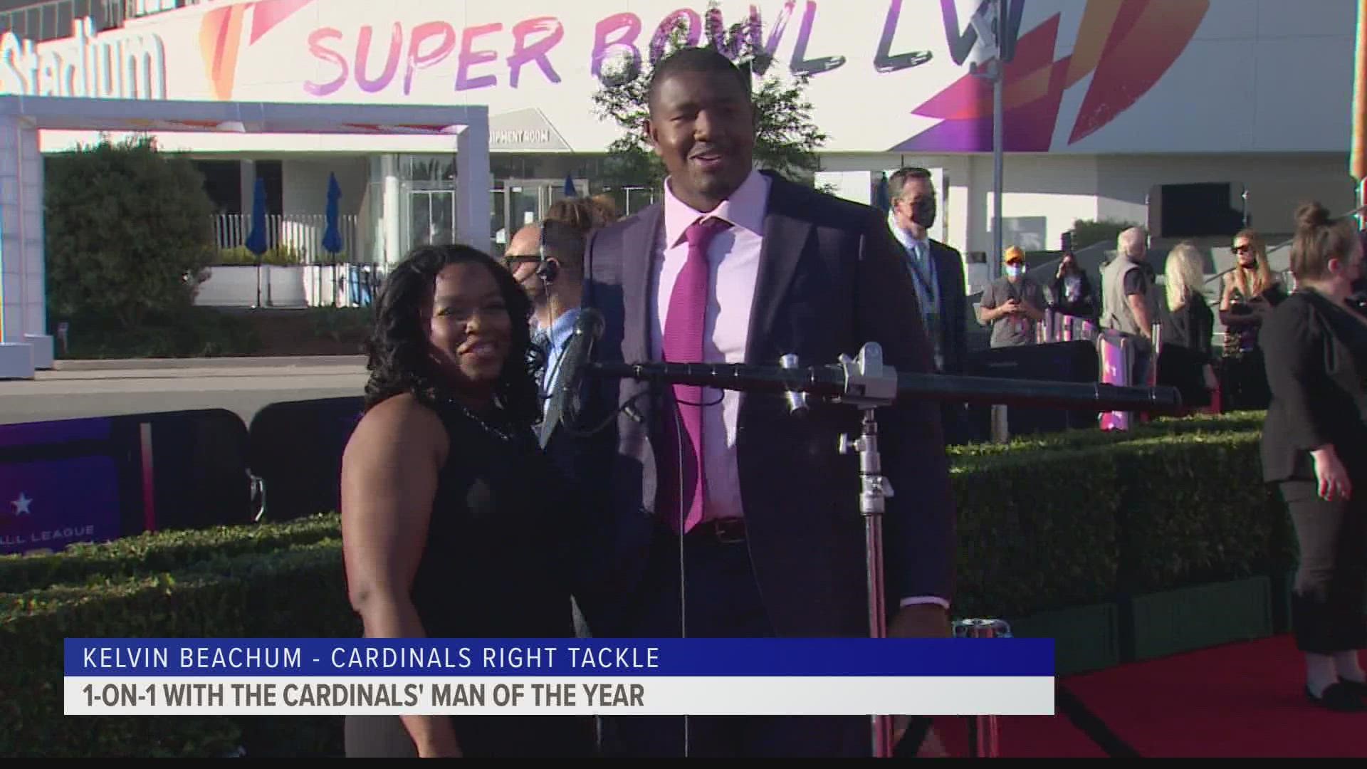 12 News goes one-on-one with Cardinals' Man of the Year Right Tackle Kelvin Beachum.